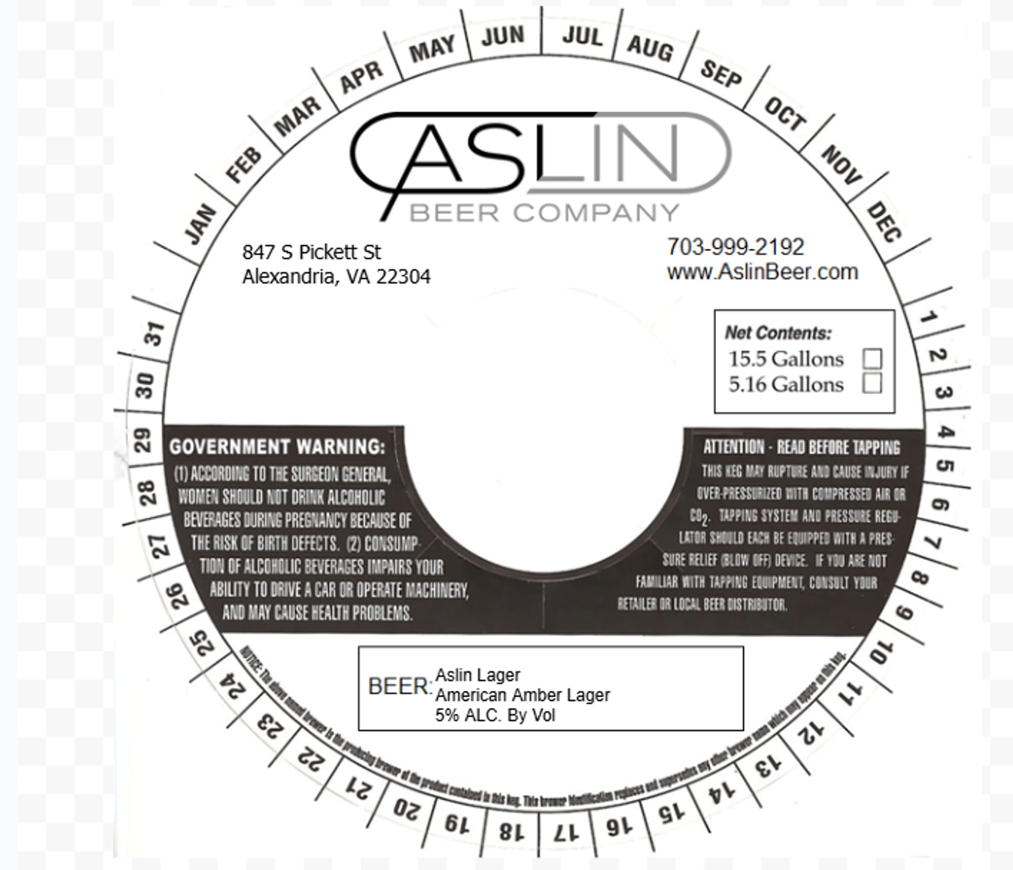 American Amber Lager by Aslin Beer Company - beer label