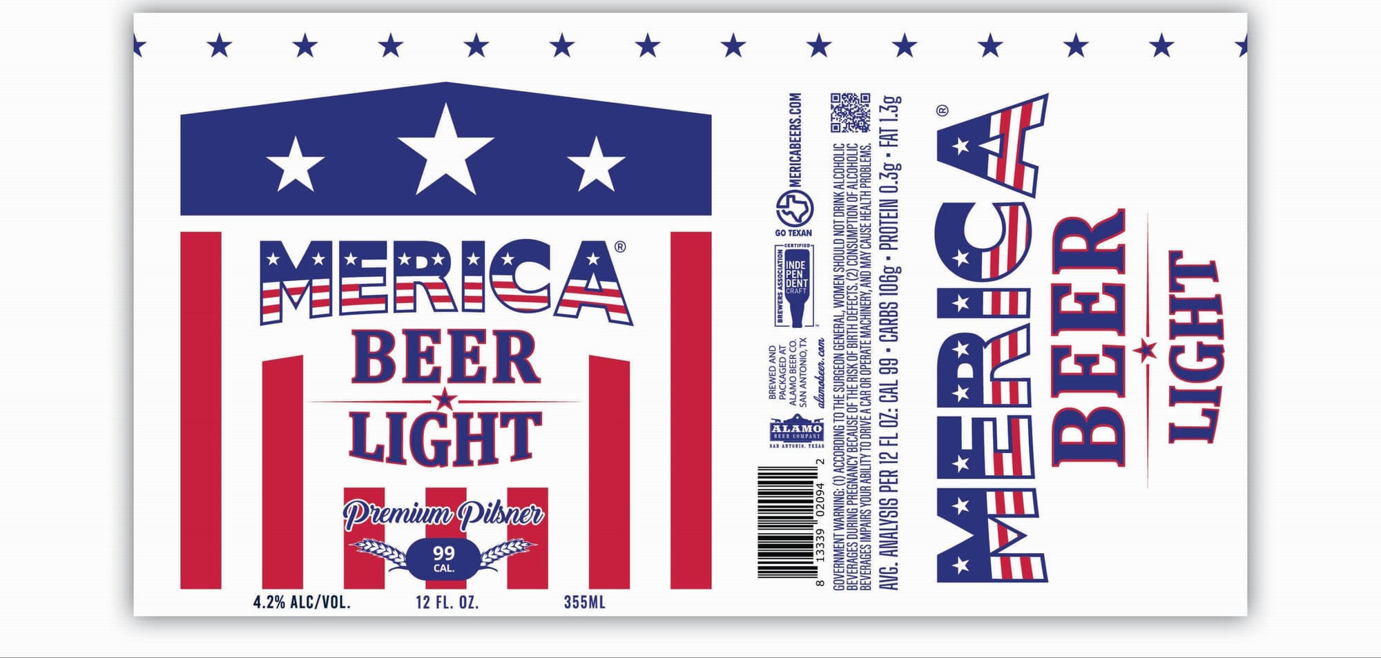 America Beer Light by Alamo Beer Co. - beer label