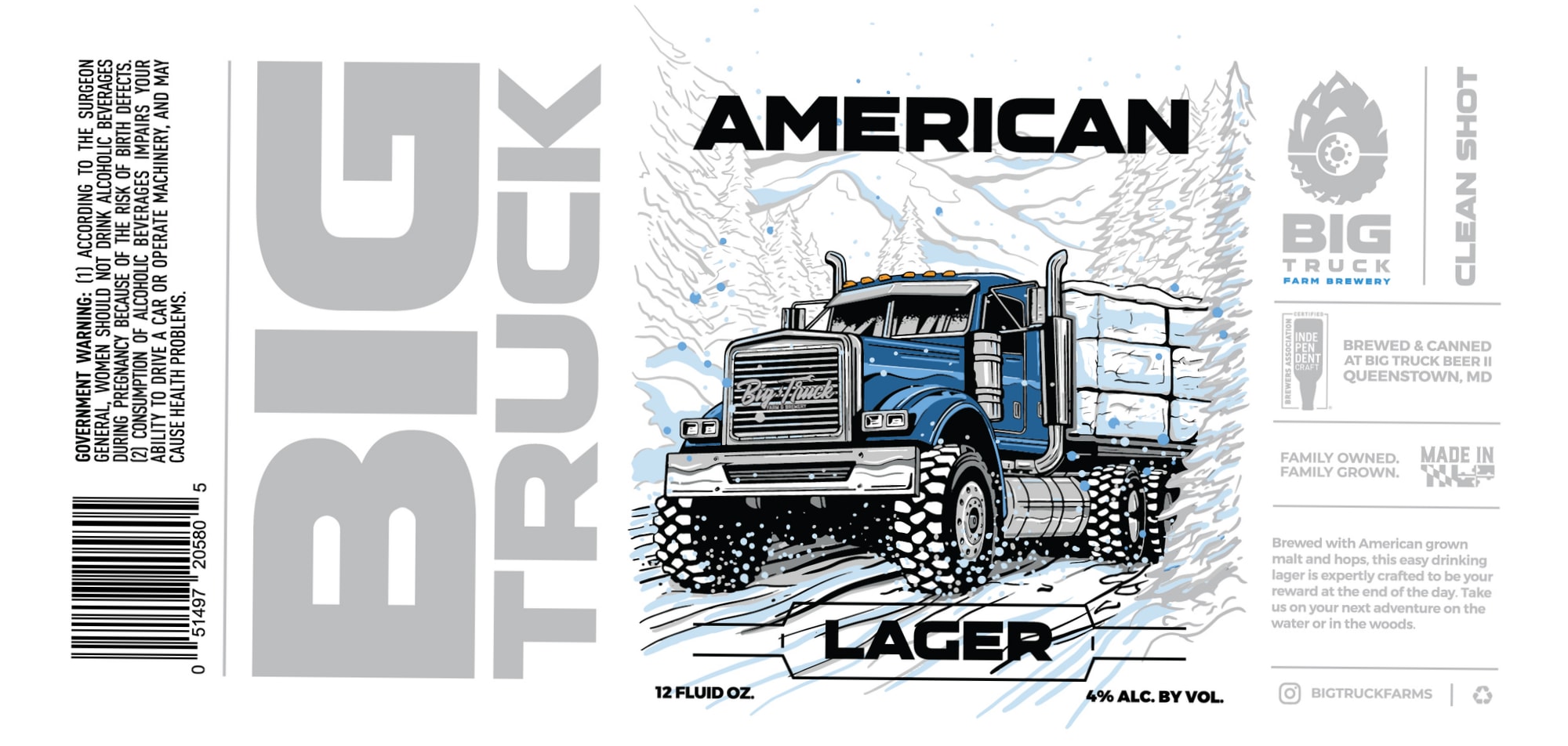 American Buck Lager by Big Truck Farm Brewery - beer label