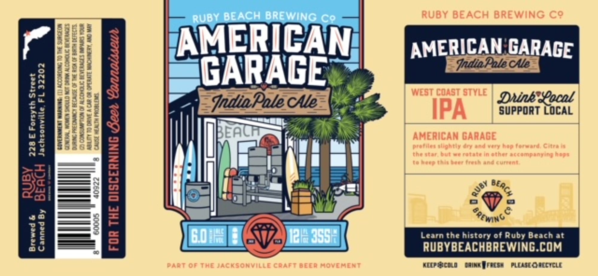American Garage by Ruby Beach Brewing - beer label