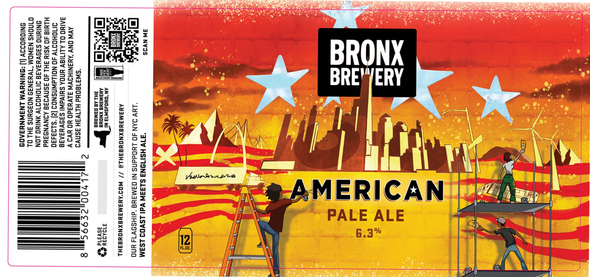 American Pale Ale by Bronx Brewery - beer label