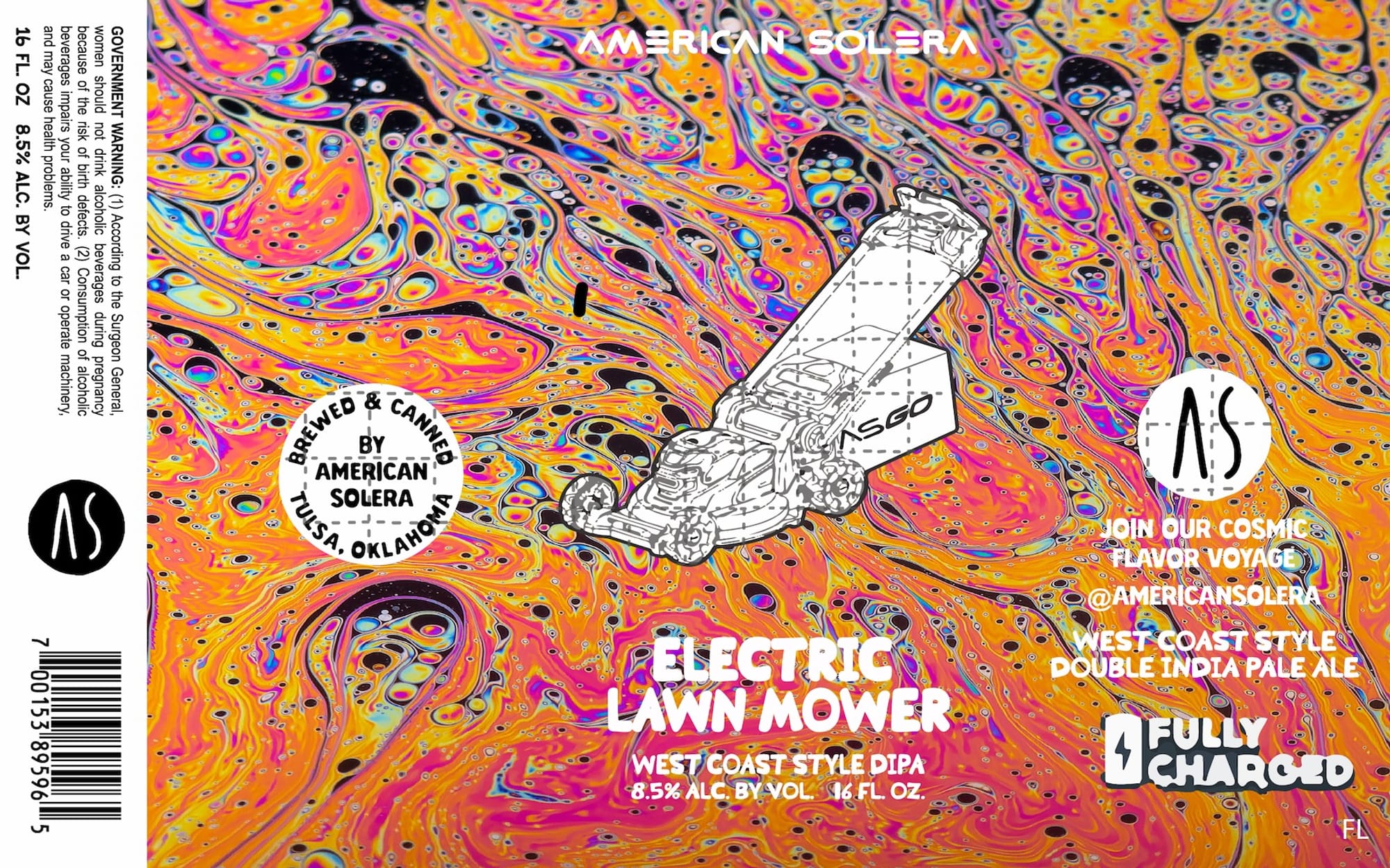 Electric Lawn Mower by American Solera - beer label
