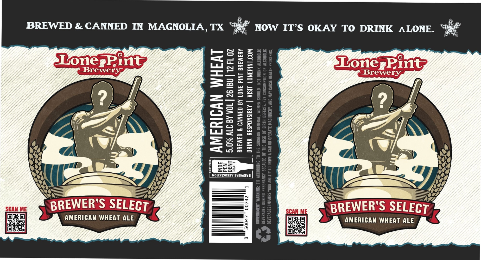 American Wheat Ale by Lone Pint Brewery - beer label