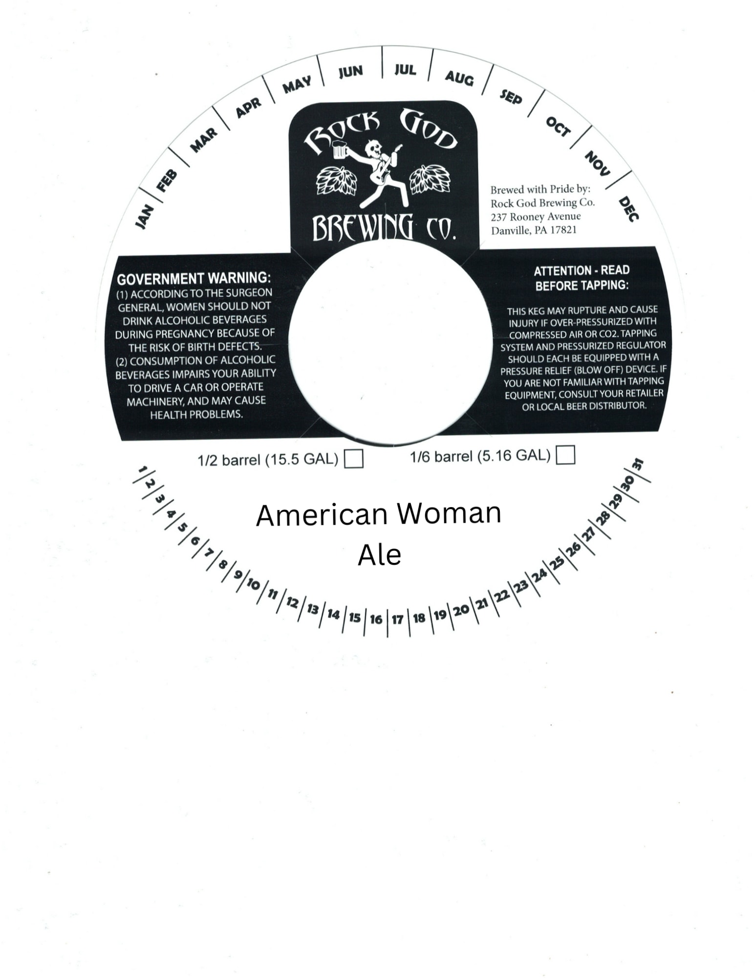 American Woman by Rock God Brewing Co. - beer label