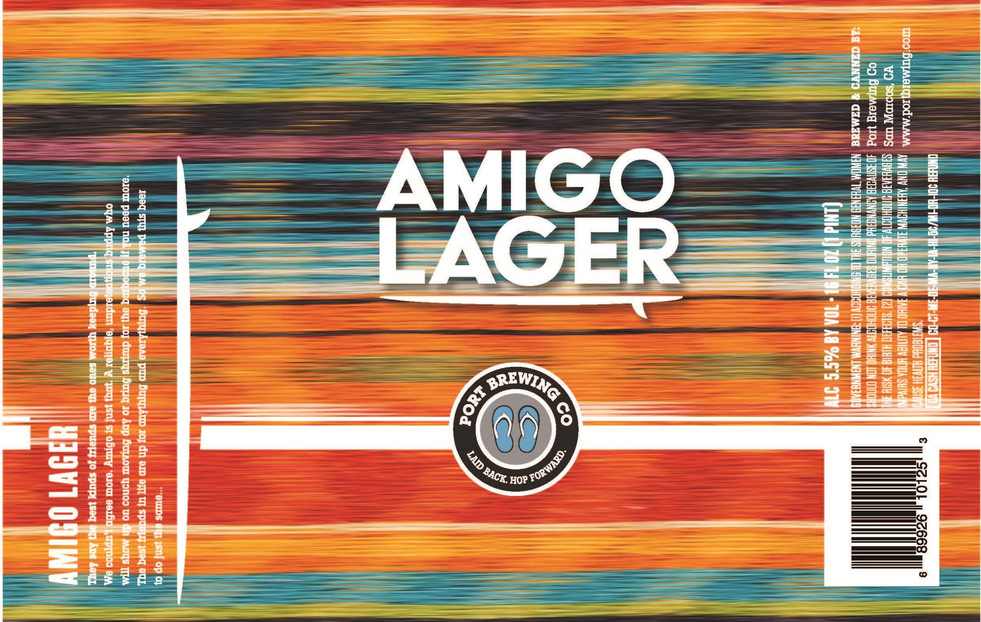 Amigo Lager by Port Brewing Co. - beer label