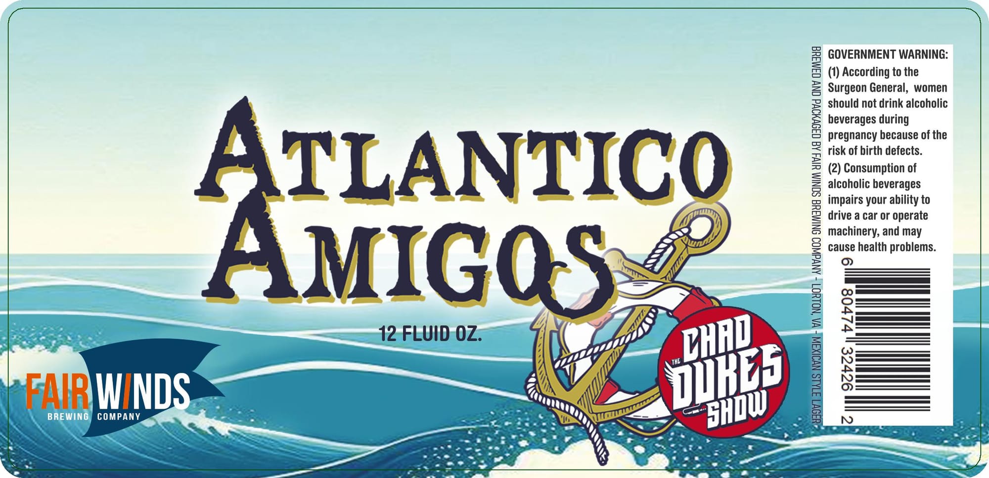 Atlantico Amigos by Fair Winds Brewing Company - beer label