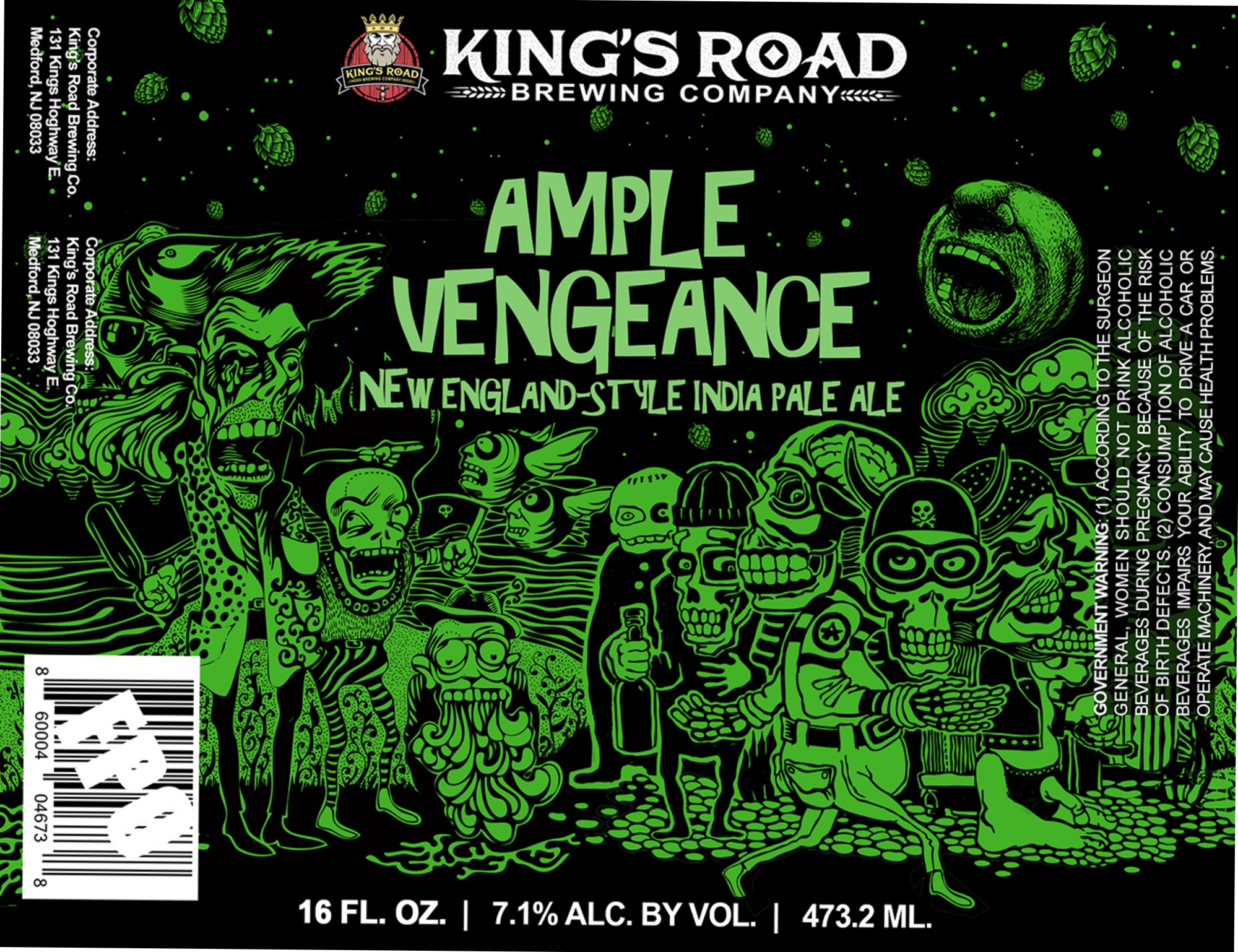 Ample Vengeance by King's Road Brewing Company - beer label