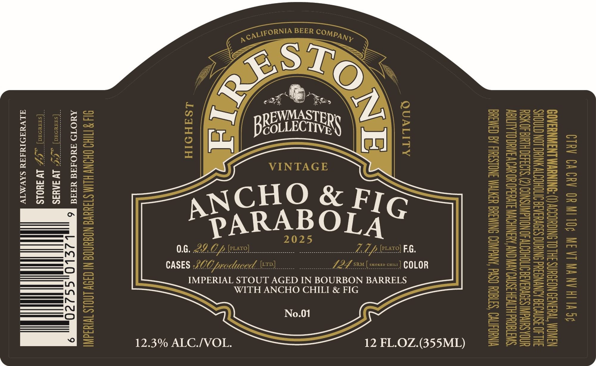 Ancho & Fig Parabola by Firestone Walker - beer label