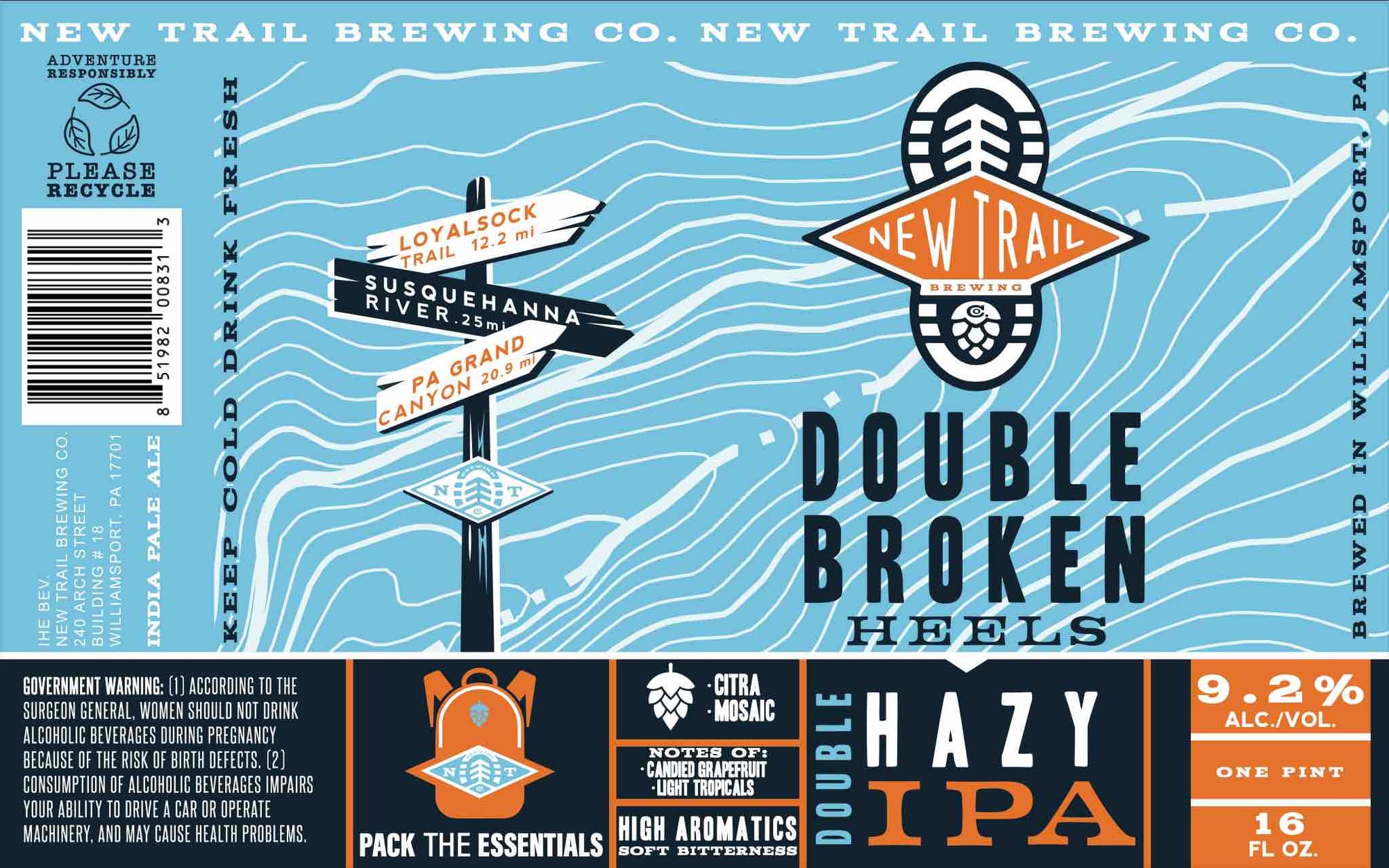 Double Broken Heels by New Trail Brewing - beer label