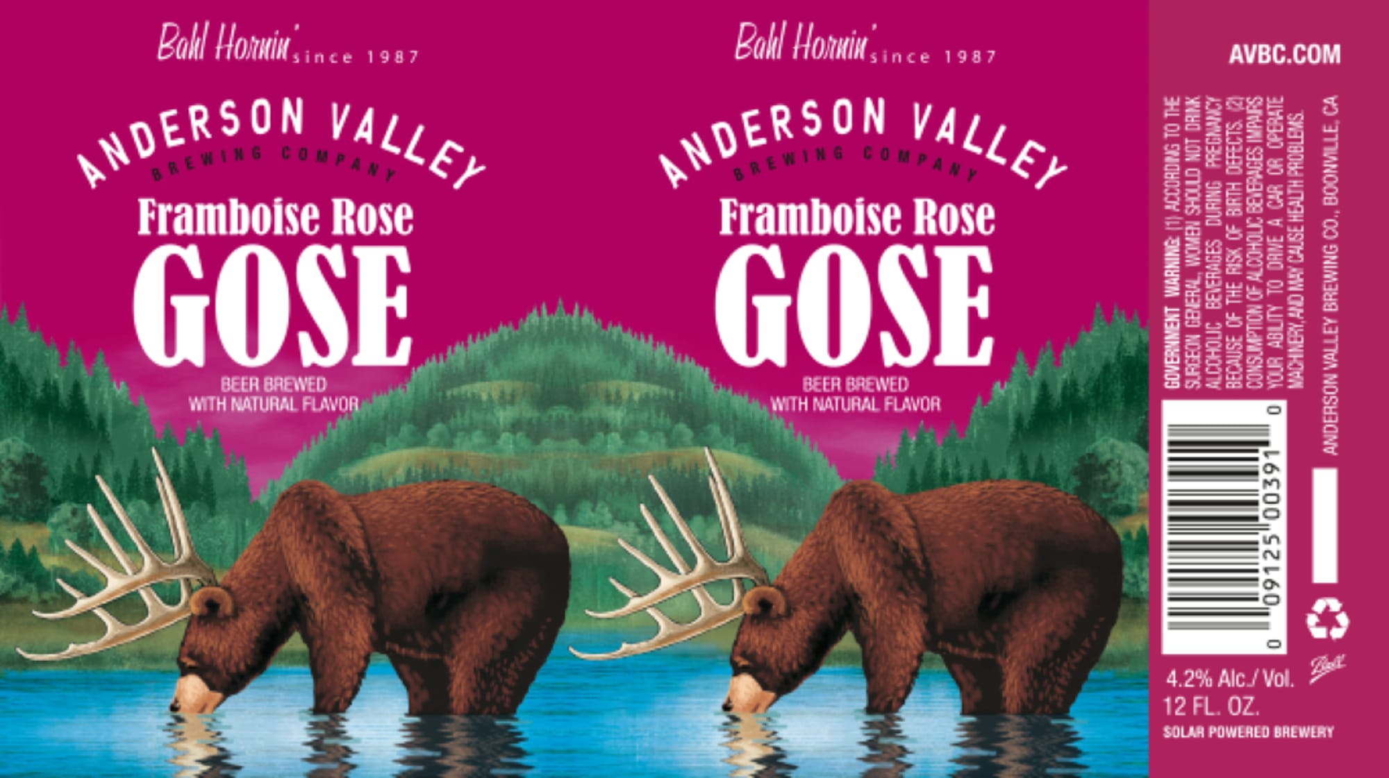 Framboise Rose Gose by Anderson Valley Brewing Company - beer label