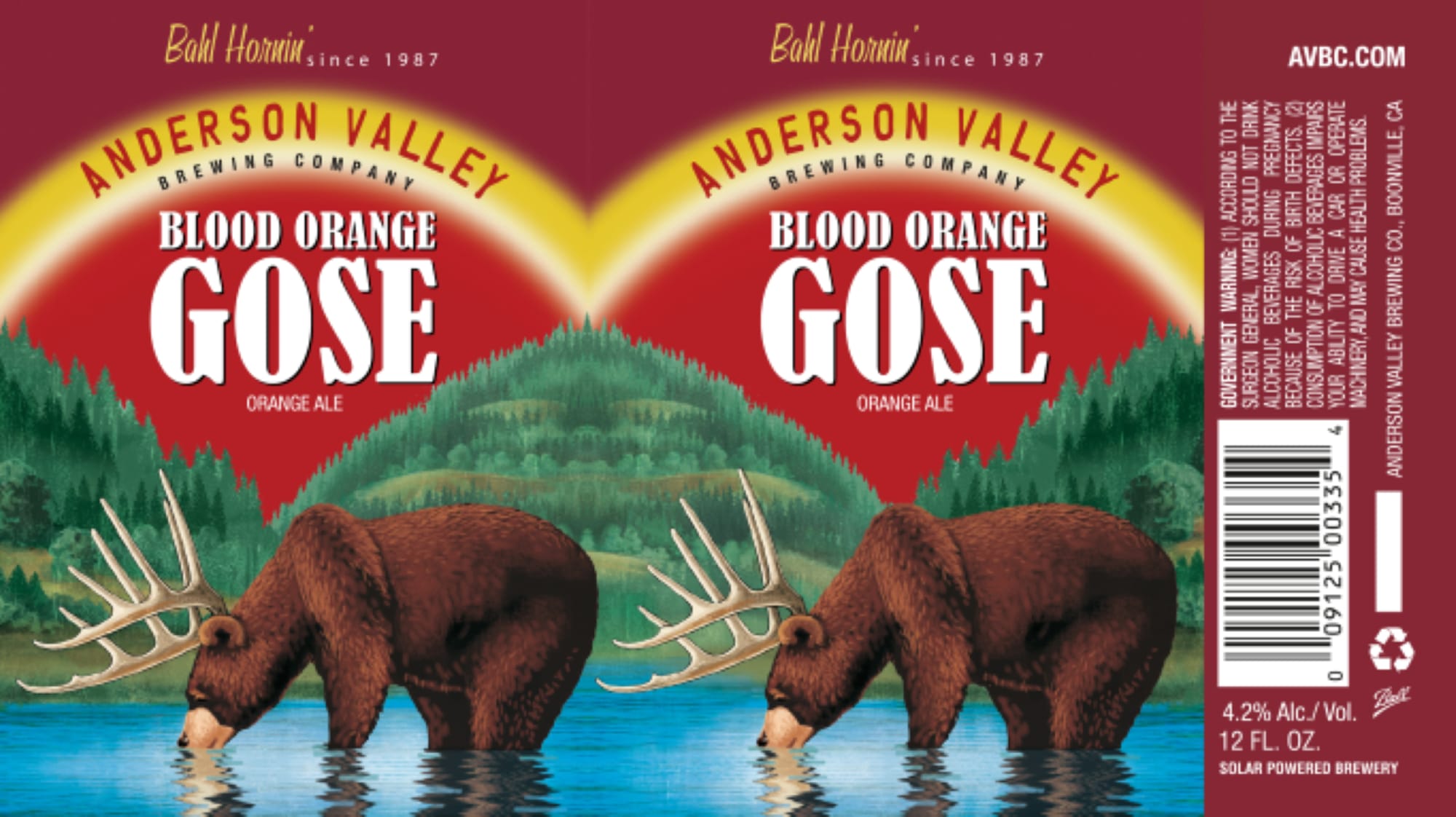 Blood Orange Gose by Anderson Valley Brewing Company - beer label