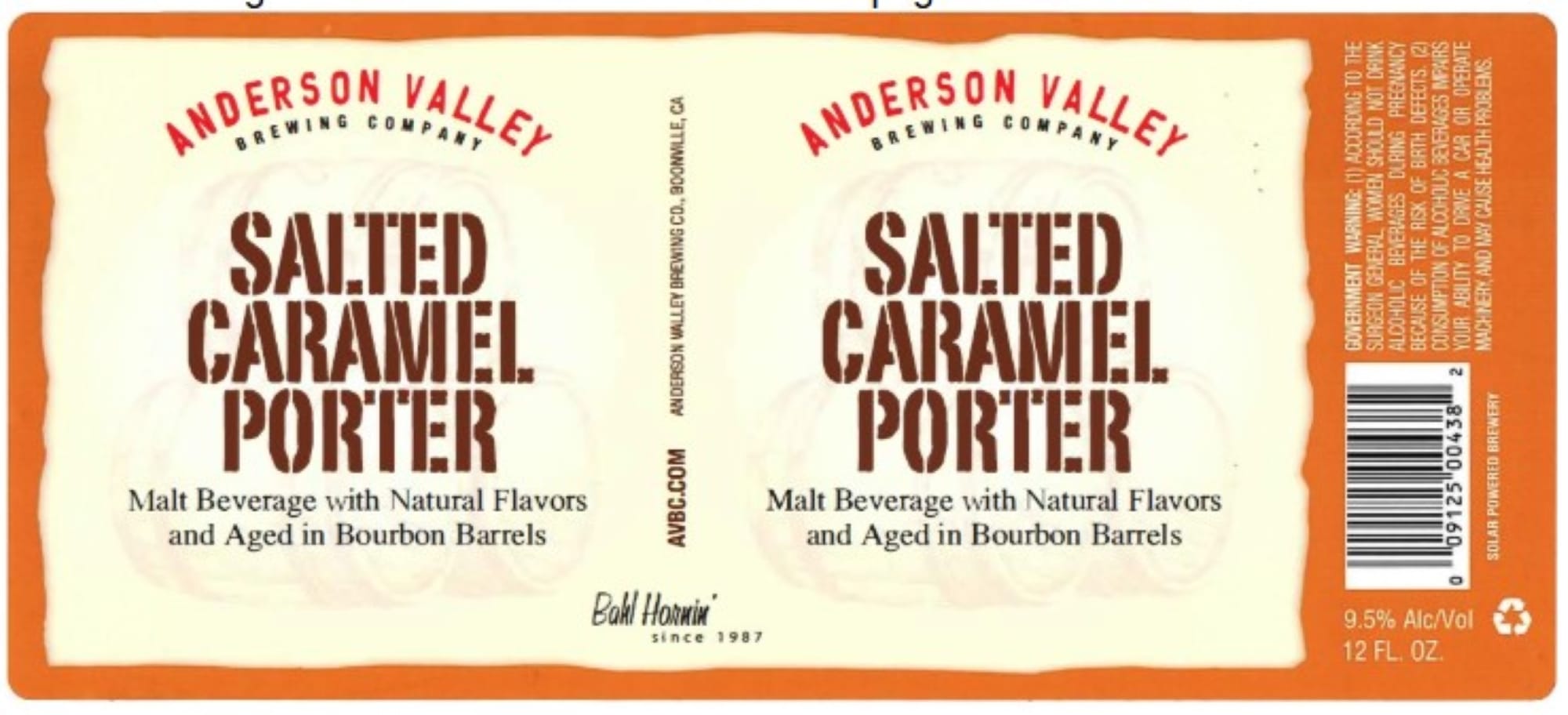 Salted Caramel Porter by Anderson Valley Brewing Company - beer label