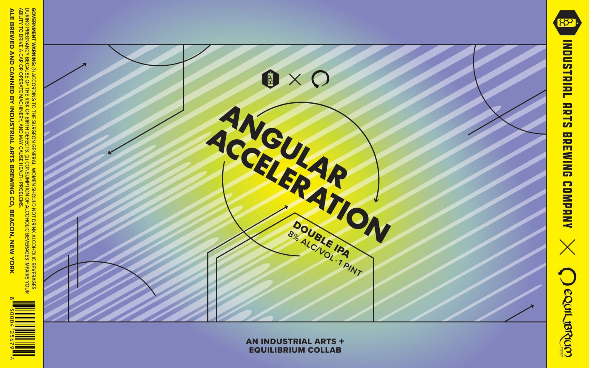 Angular Acceleration by Industrial Arts Brewing Company x Equilibrium Brewery - beer label