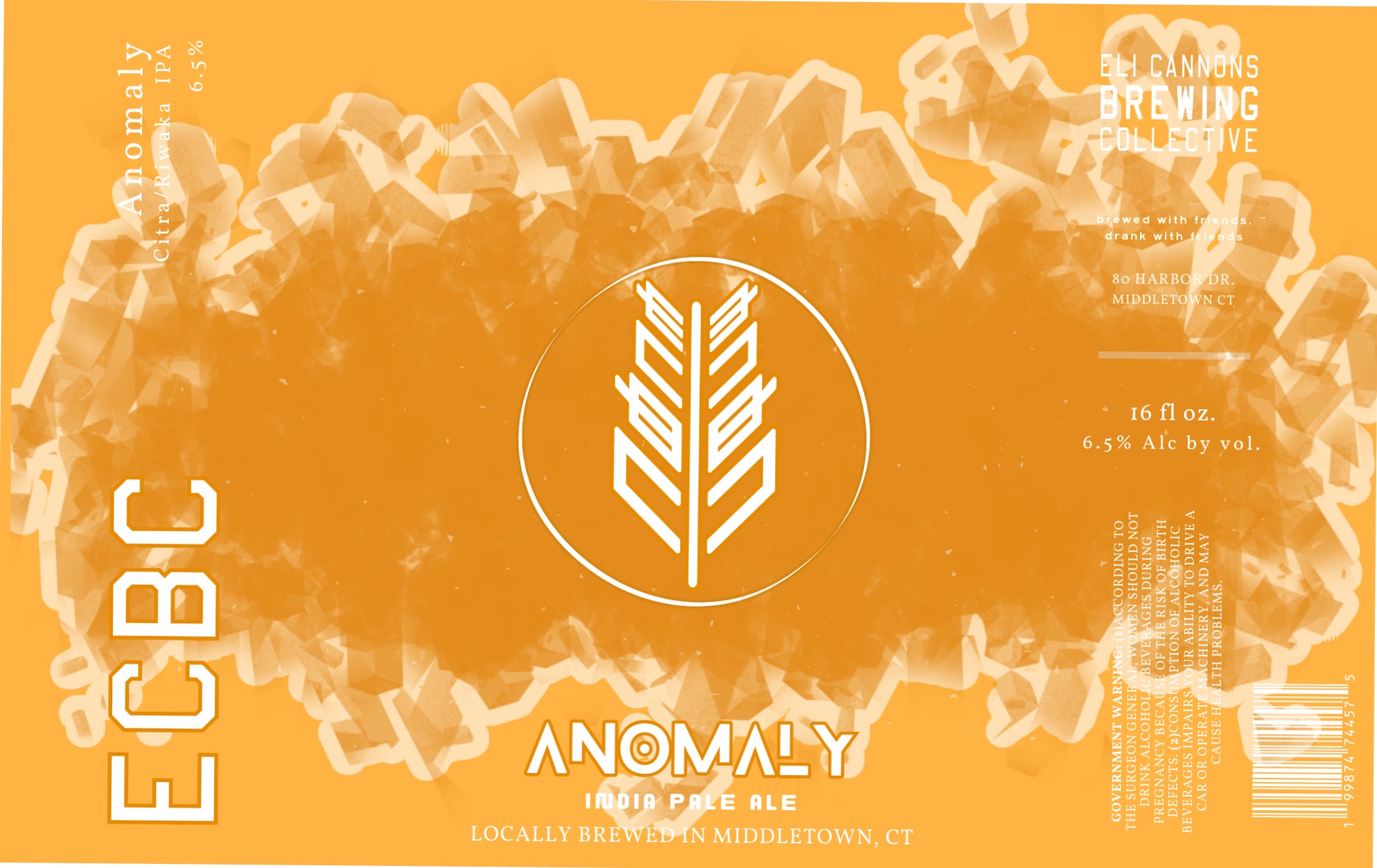 Anomaly by Eli Canners Brewing Collective - beer label
