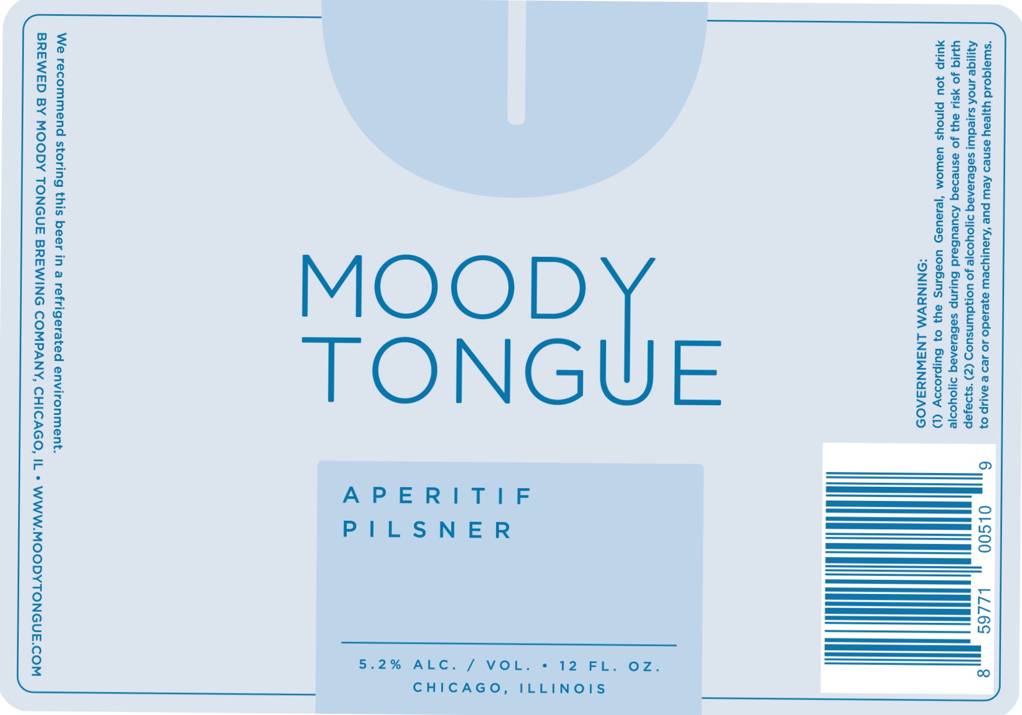 Aperitif Pilsner by Moody Tongue Brewing Company - beer label