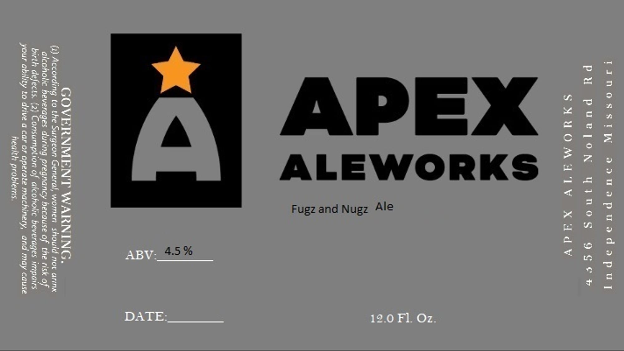 Fugz and Nugz Ale by Apex Aleworks - beer label