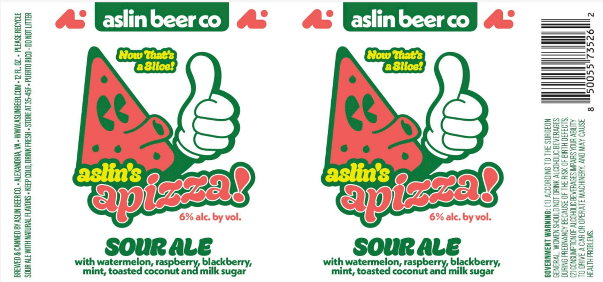 apizza! by Aslin Beer Co. - beer label