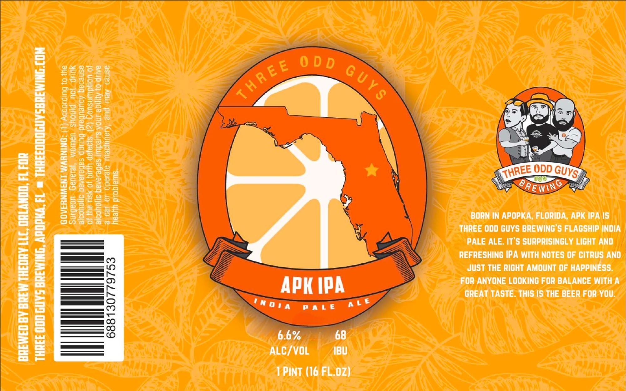 APK IPA by Three Odd Guys Brewing - beer label