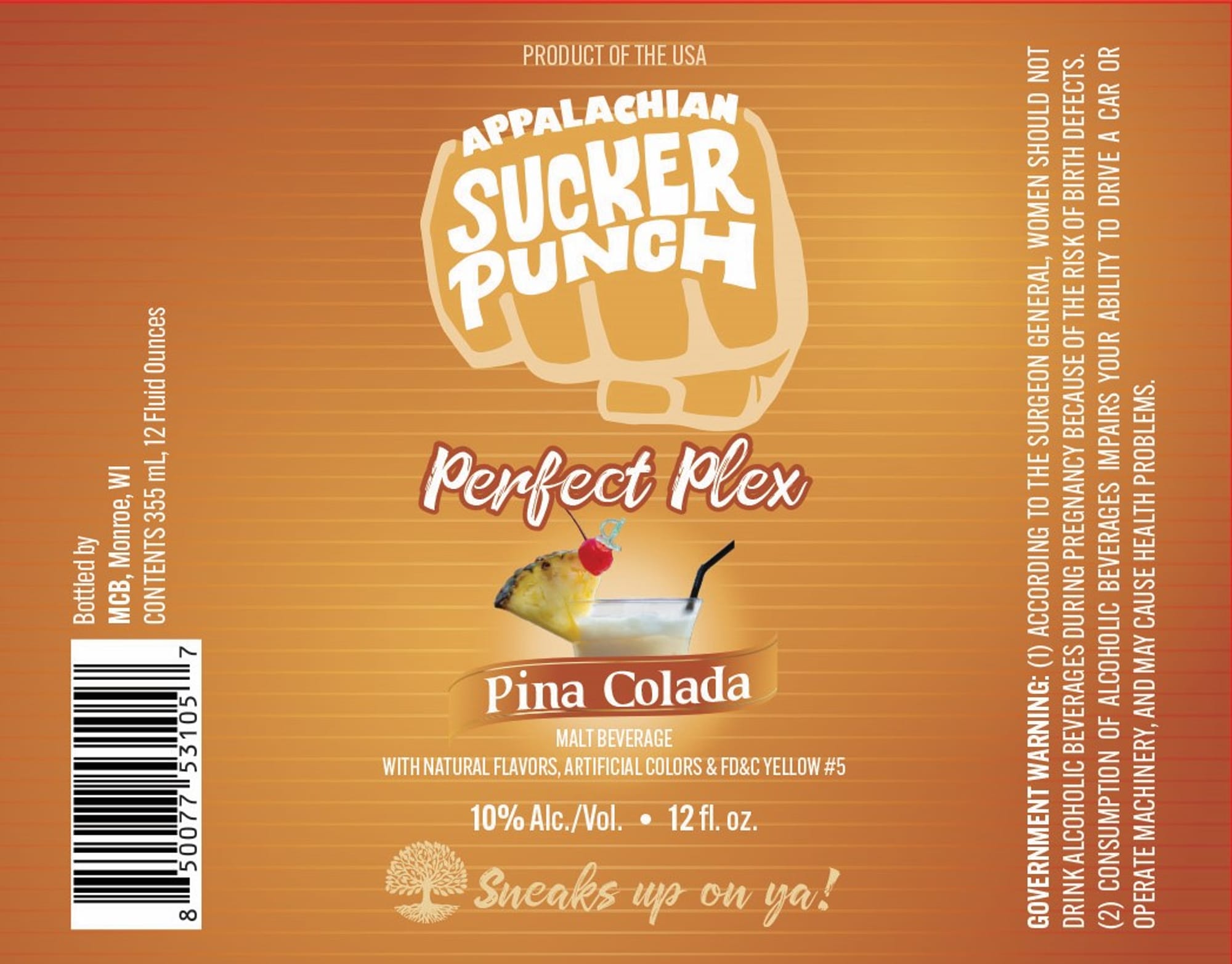 Appalachian Sucker Punch Perfect Plex by MCB - beer label
