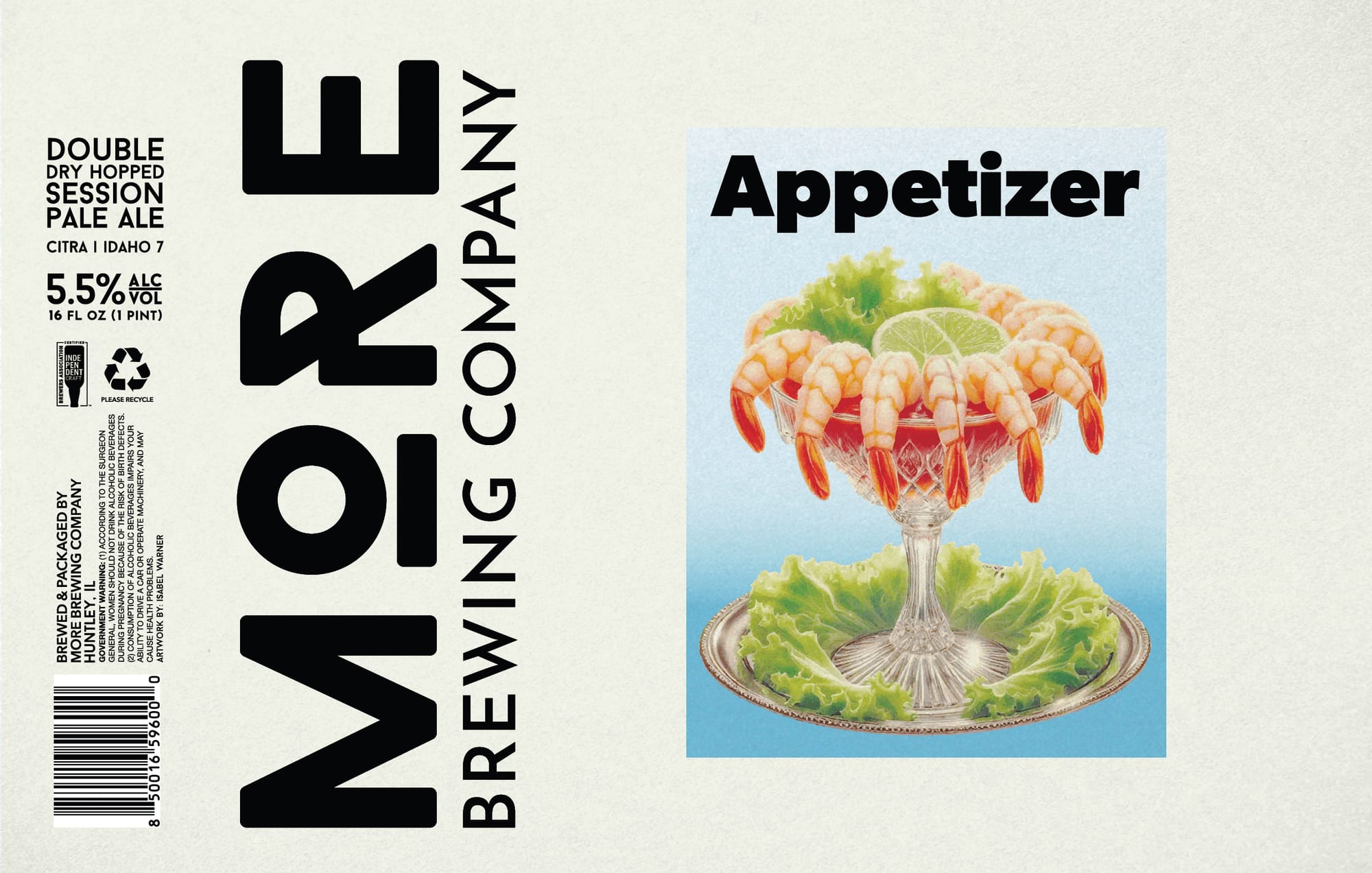 Appetizer by More Brewing Company - beer label