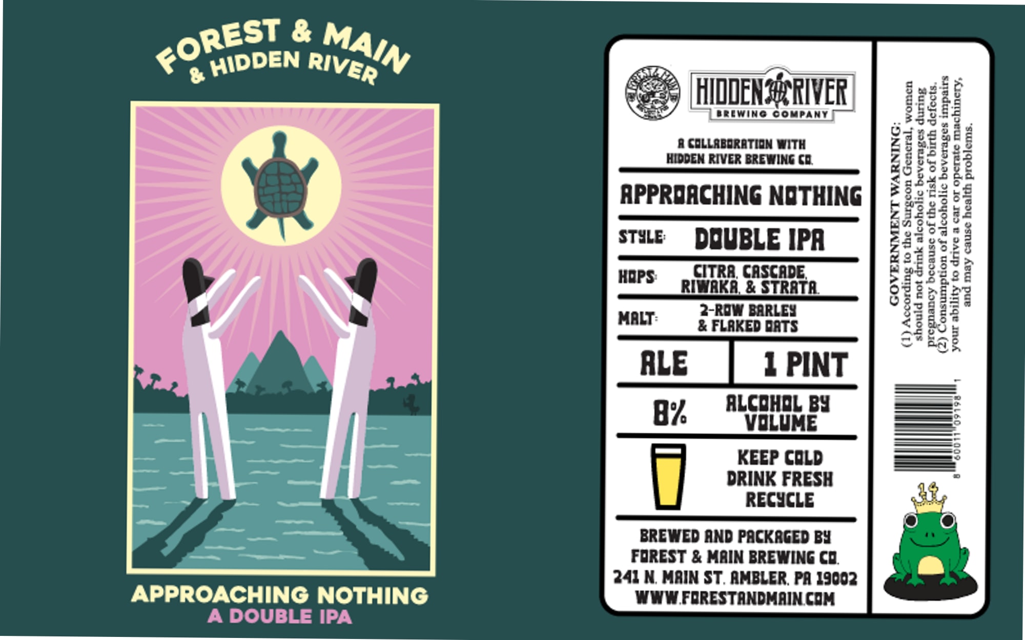 Approaching Nothing by Forest & Main - beer label