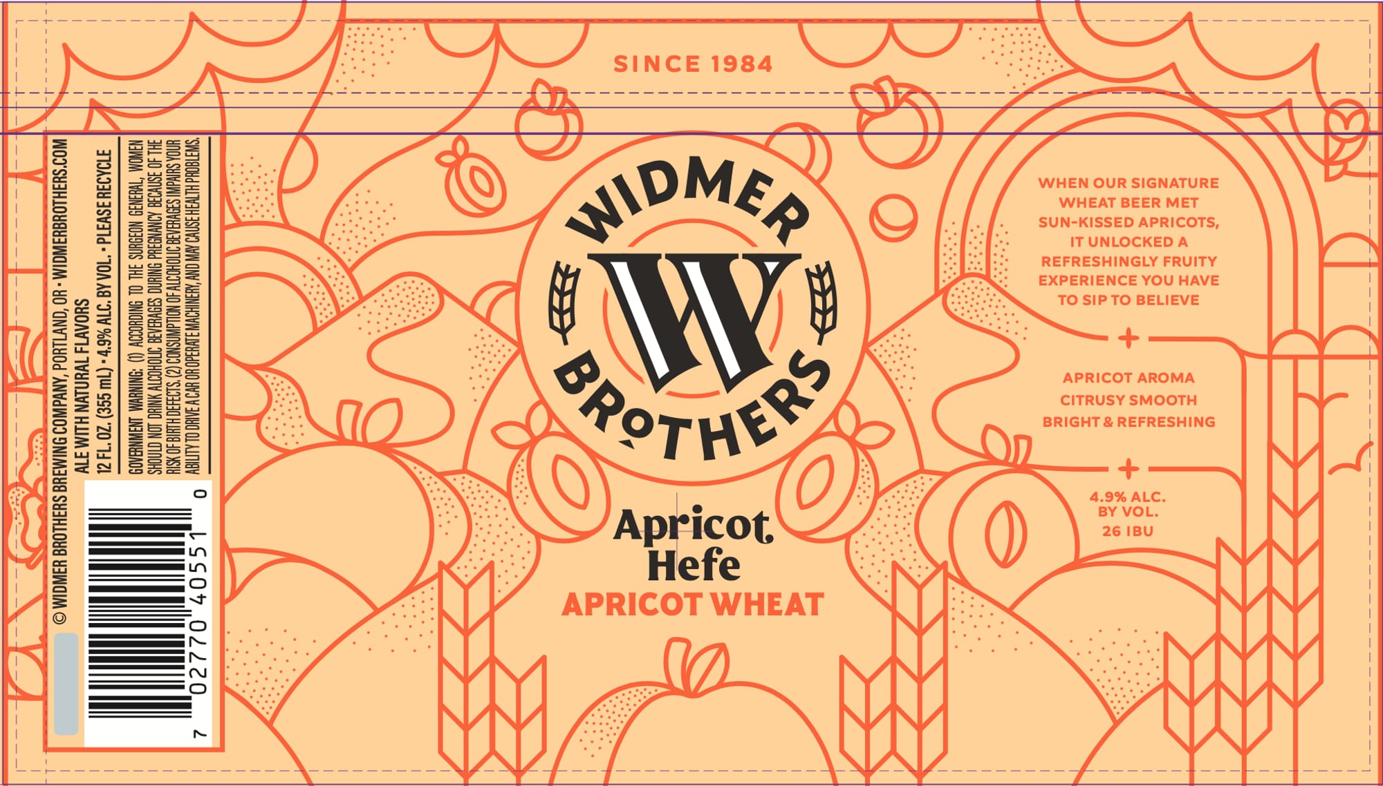 Apricot Hefeweizen by Widmer Brothers Brewing - beer label