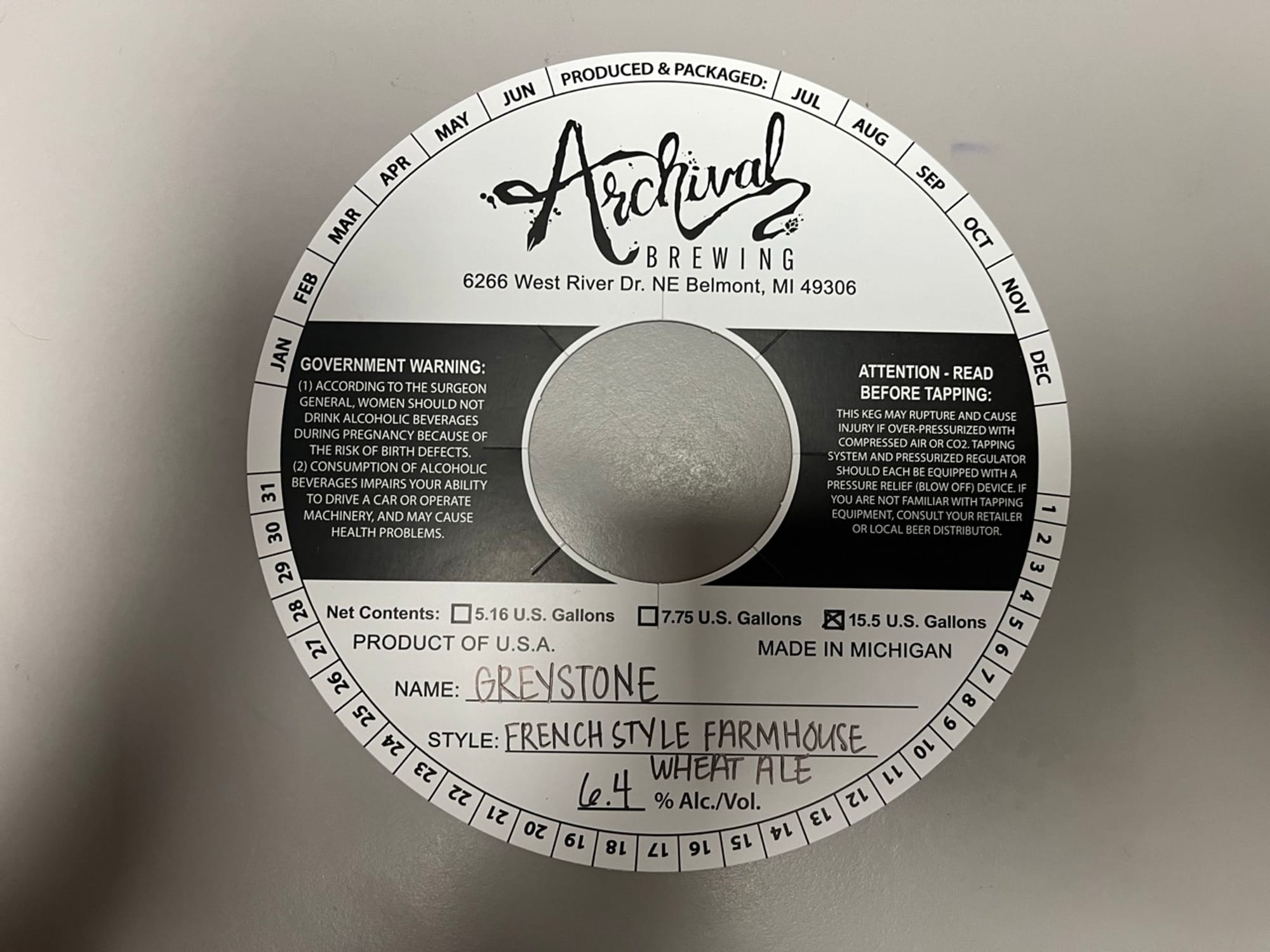 Greystone by Archival Brewing - beer label
