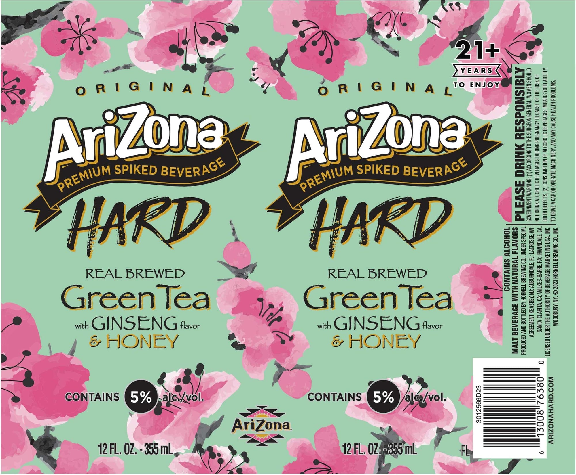 Hard Green Tea by Arizona - beer label