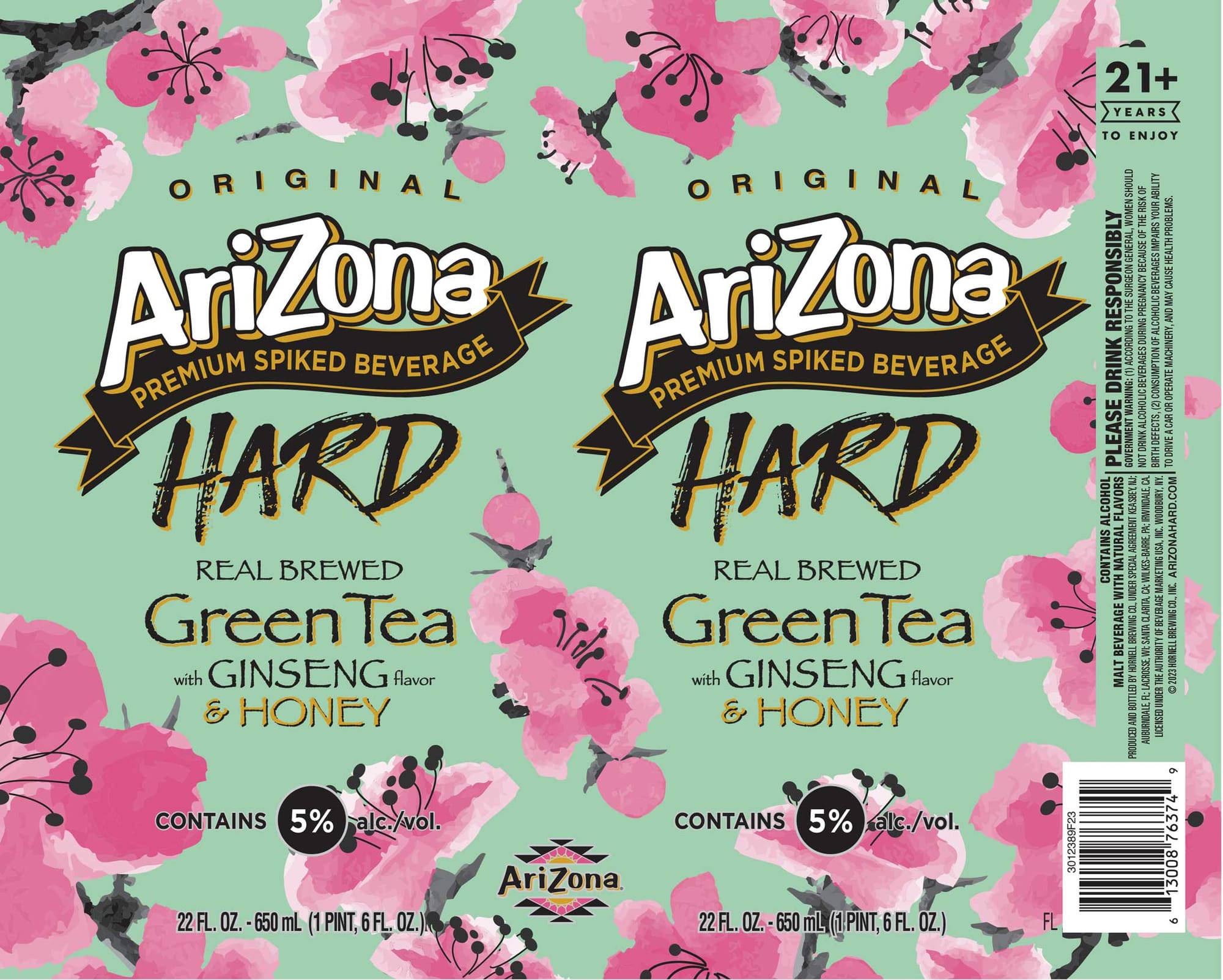 Arizona Hard Green Tea by Barnell Foods - beer label