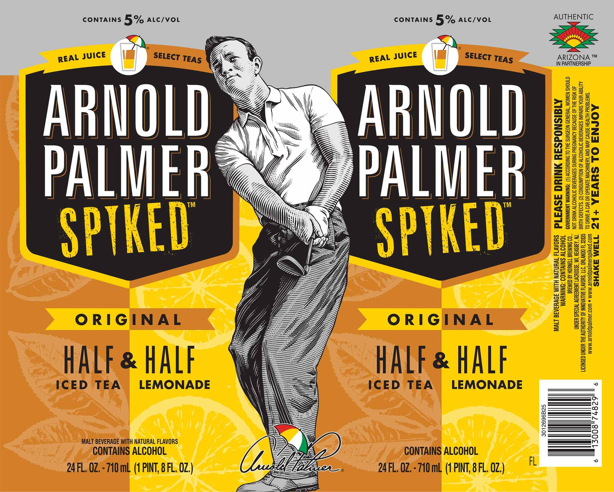 Arnold Palmer Spiked Original Half & Half Iced Tea Lemonade by Arnold Palmer Spiked - beer label
