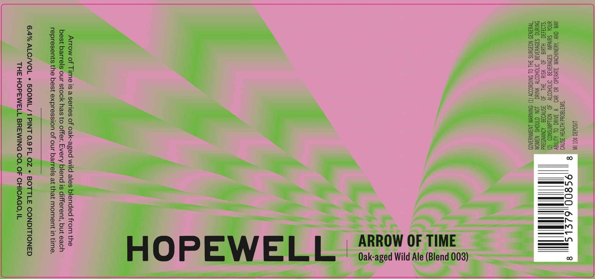 Arrow of Time by Hopewell Brewing Co. - beer label
