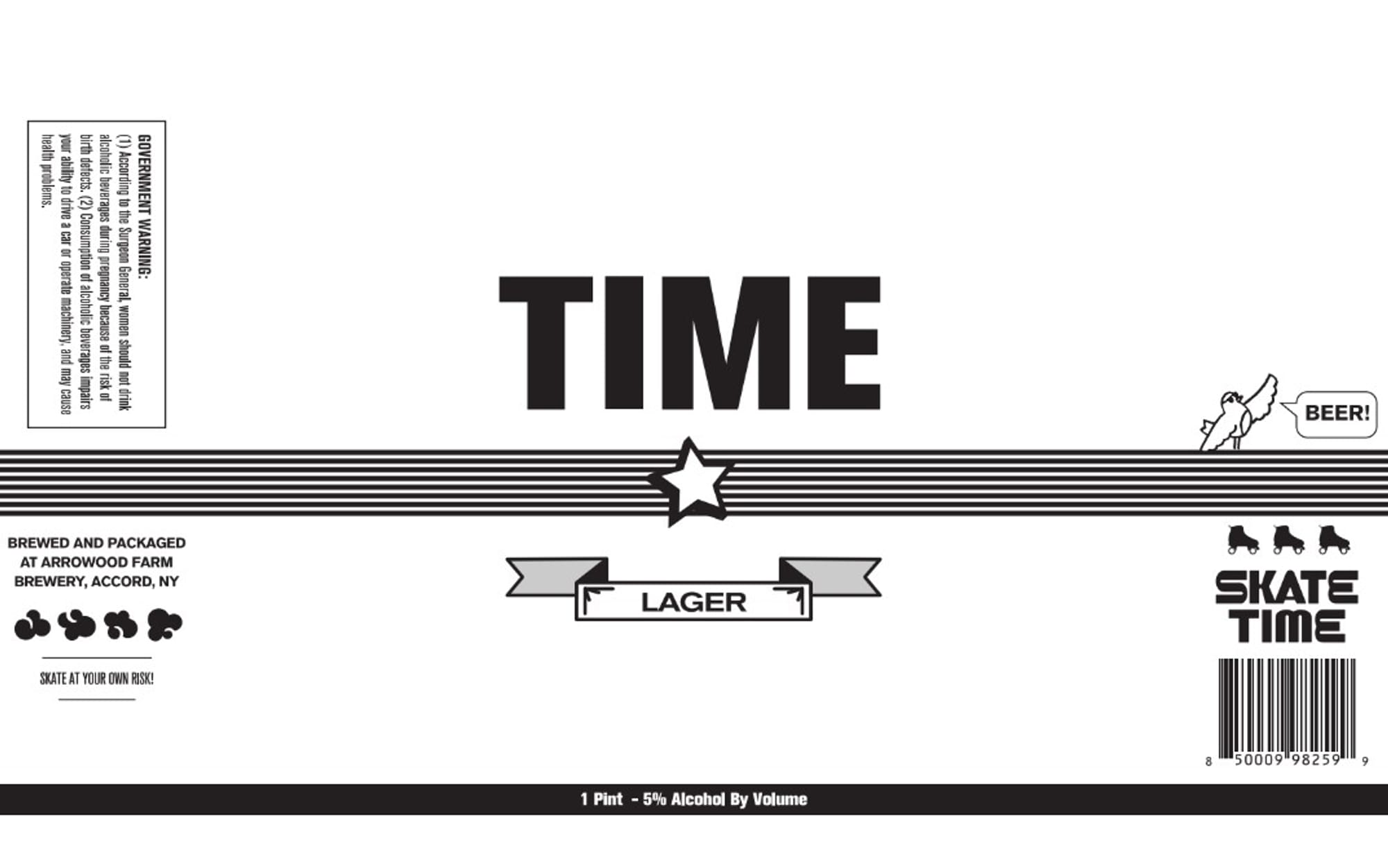 Skate Time by Arrowhead Farm Brewery - beer label