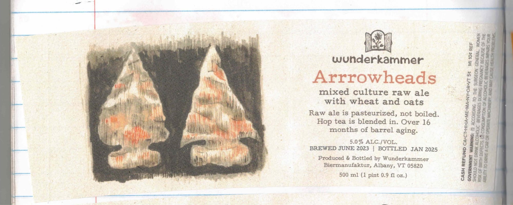 Arrowheads by Wunderkammer - beer label