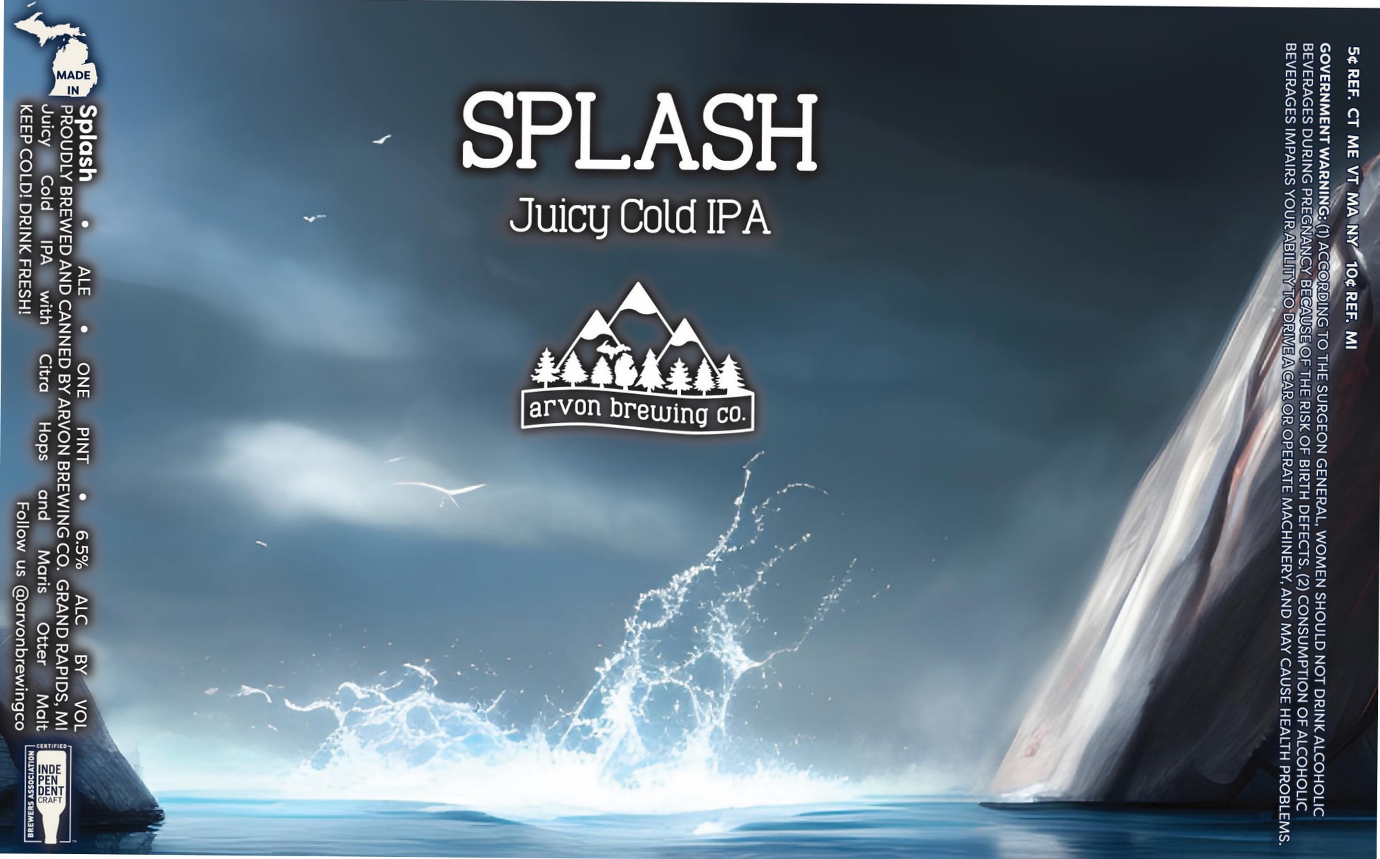 Splash by Arvon Brewing Co. - beer label