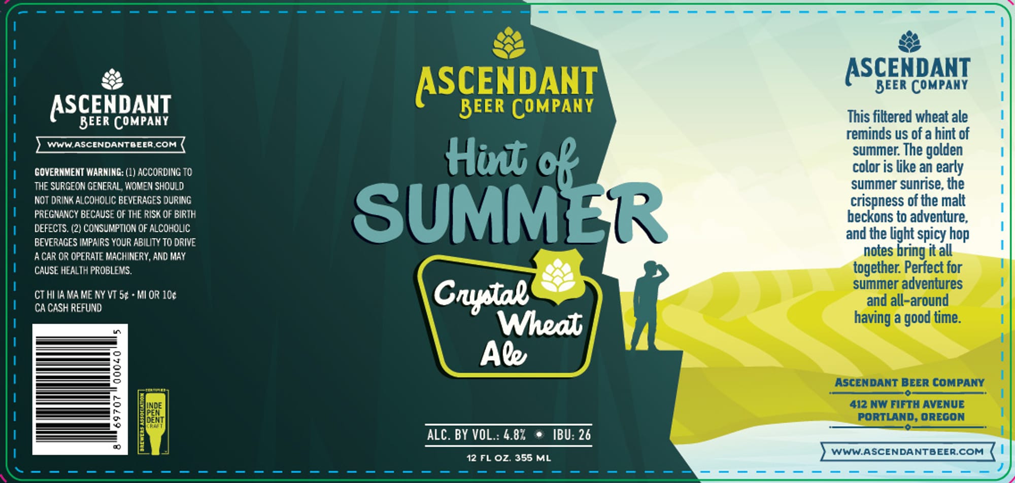Hint of Summer by Ascendant Beer Company - beer label