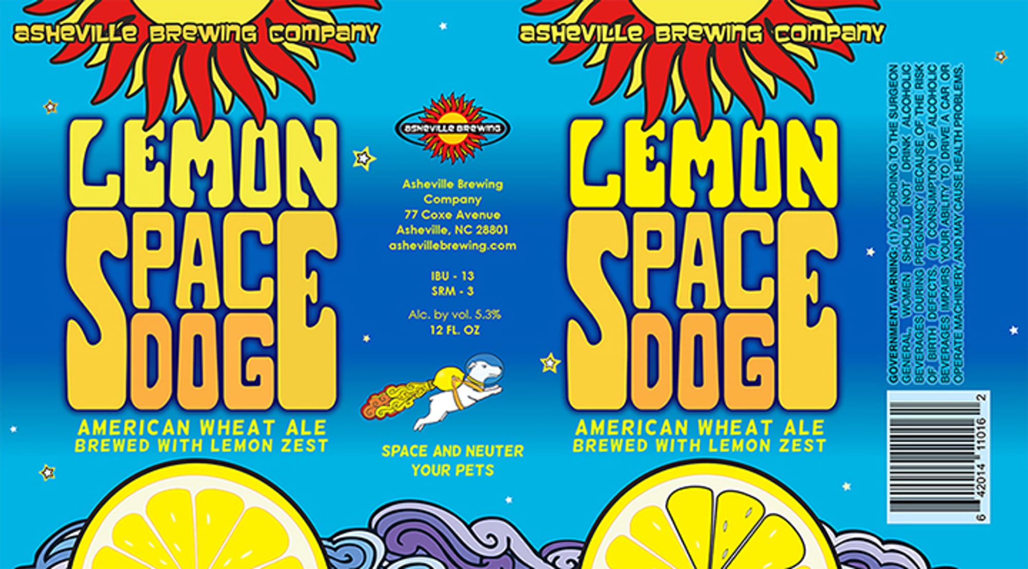 Lemon Space Doogy by Asheville Brewing Company - beer label