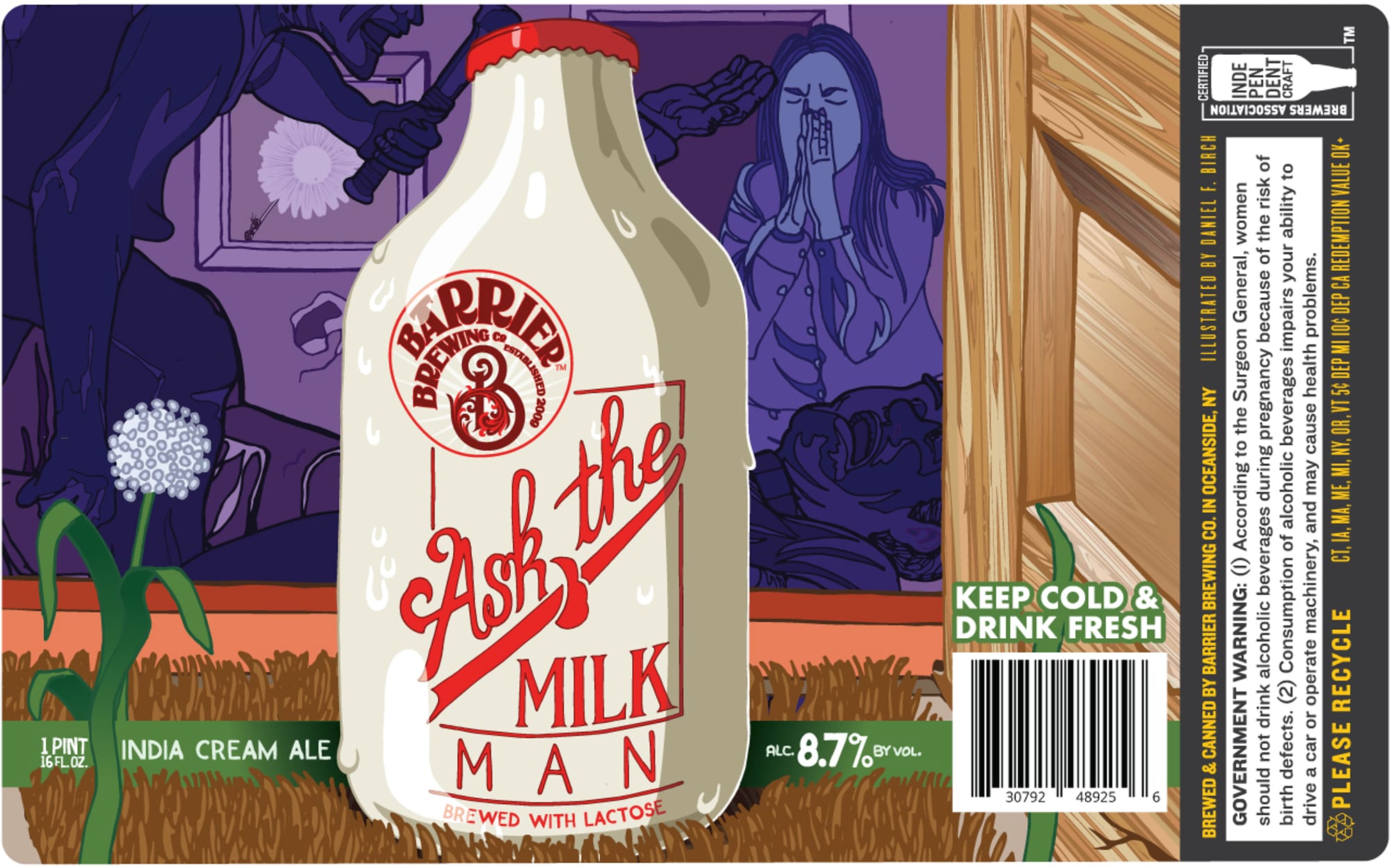 Ask the Milkman by Barrier Brewing Co. - beer label