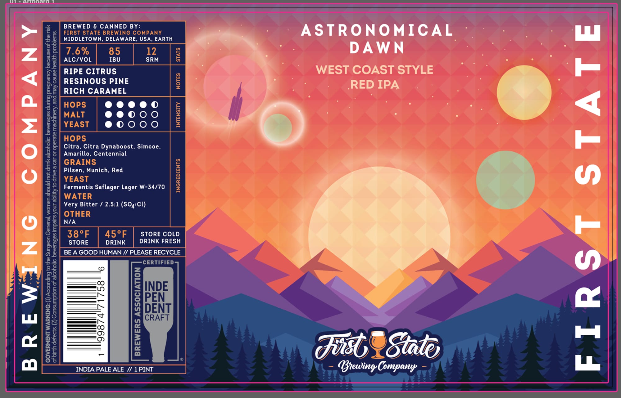 Astronomical Dawn by First State Brewing Company - beer label