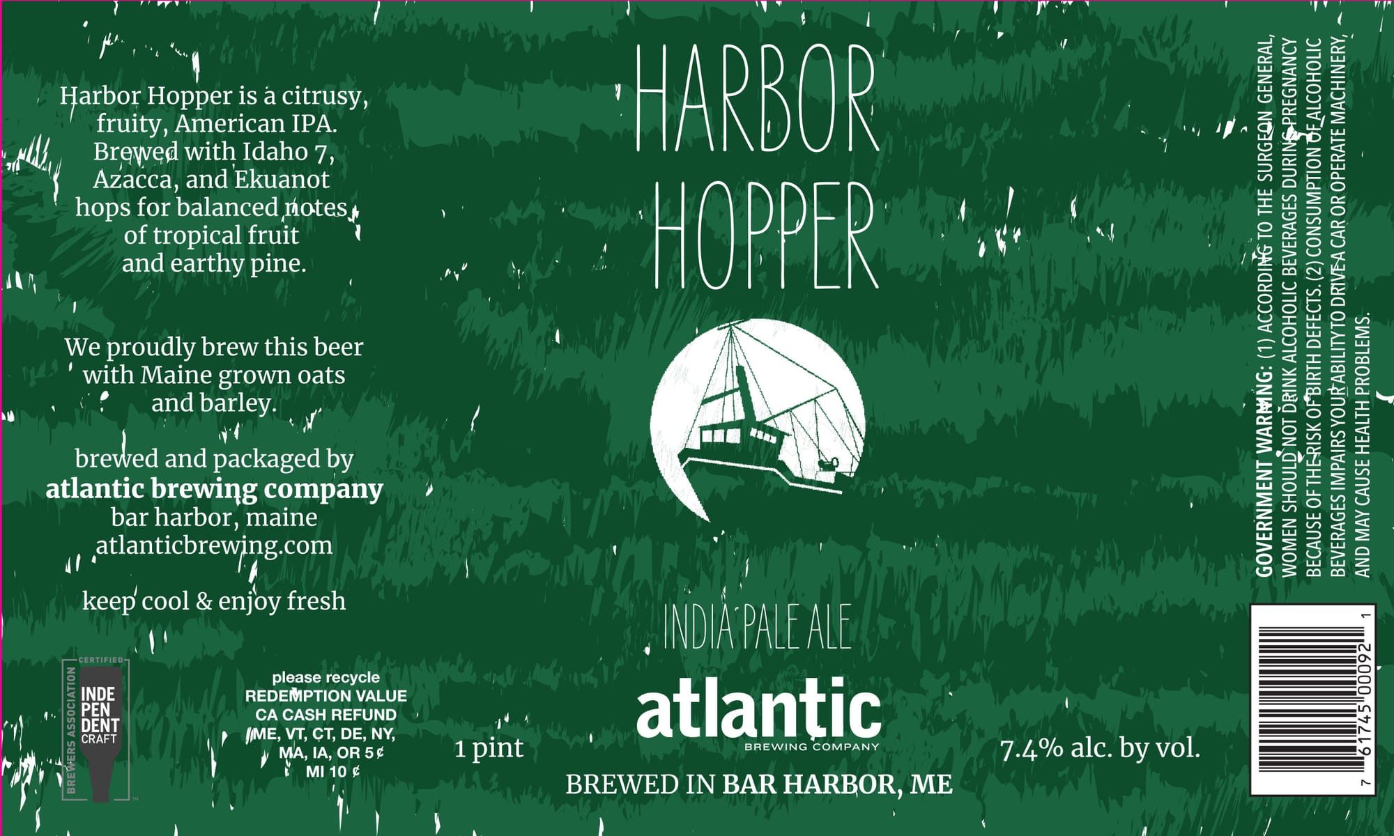 Harbor Hopper by Atlantic Brewing Company - beer label