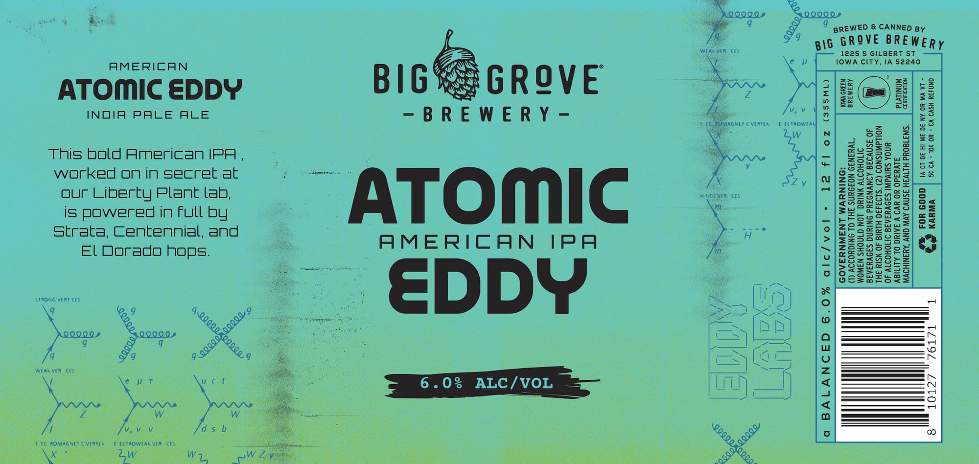Atomic Eddy by Big Grove Brewery - beer label