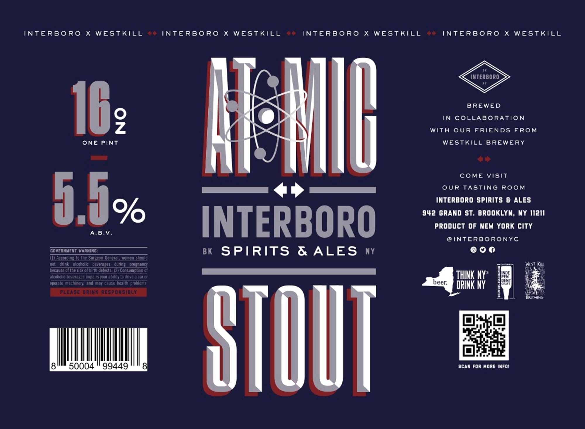 Atomic Stout by Interboro Spirits & Ales - beer label