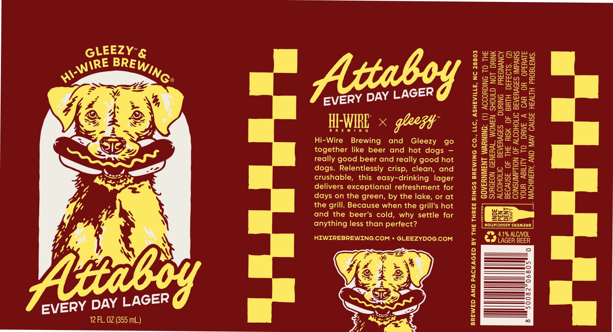 Attaboy Everyday Lager by Hi-Wire Brewing - beer label