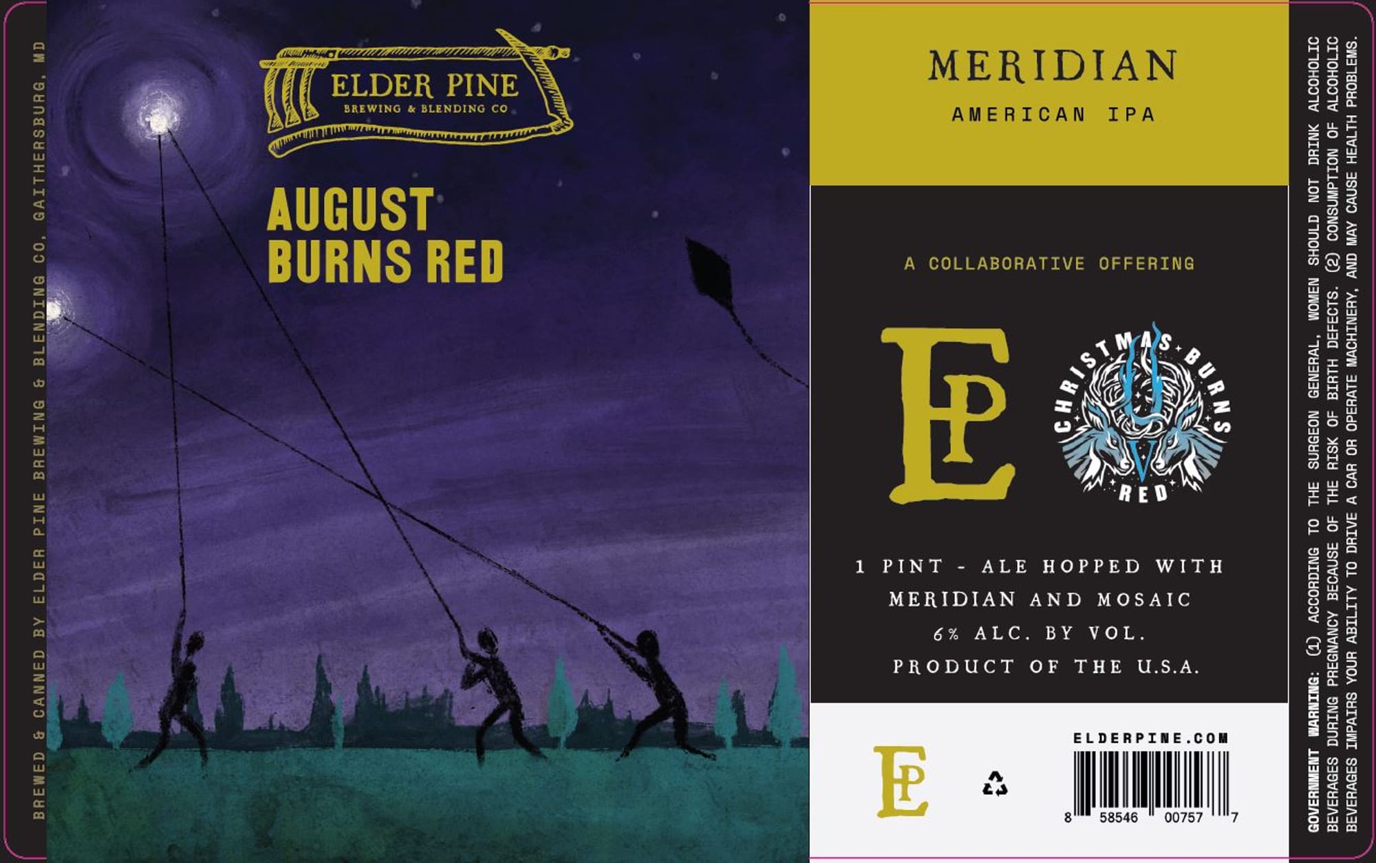 August Burns Red by Elder Pine Brewing & Blending Co. - beer label