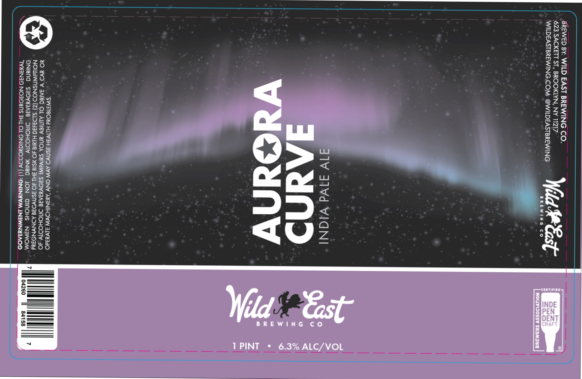 Aurora Curve by Wild East Brewing Co. - beer label