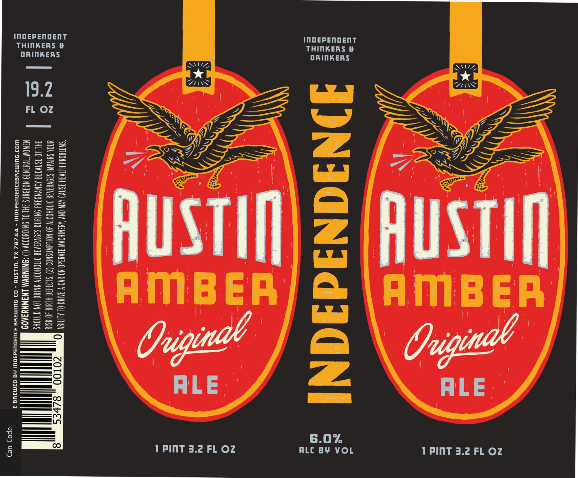 Austin Amber Original Ale by Independence Beer Co. - beer label