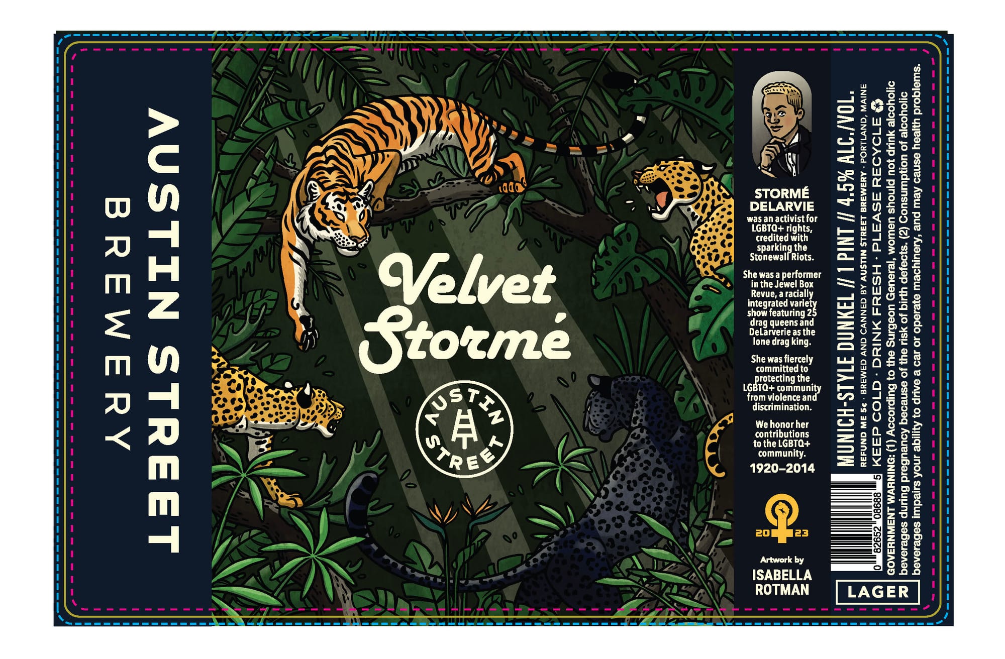 Velvet Stormé by Austin Street Brewery - beer label