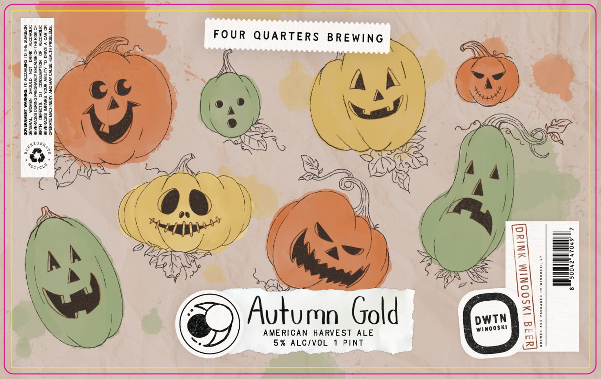 Autumn Gold by Four Quarters Brewing - beer label