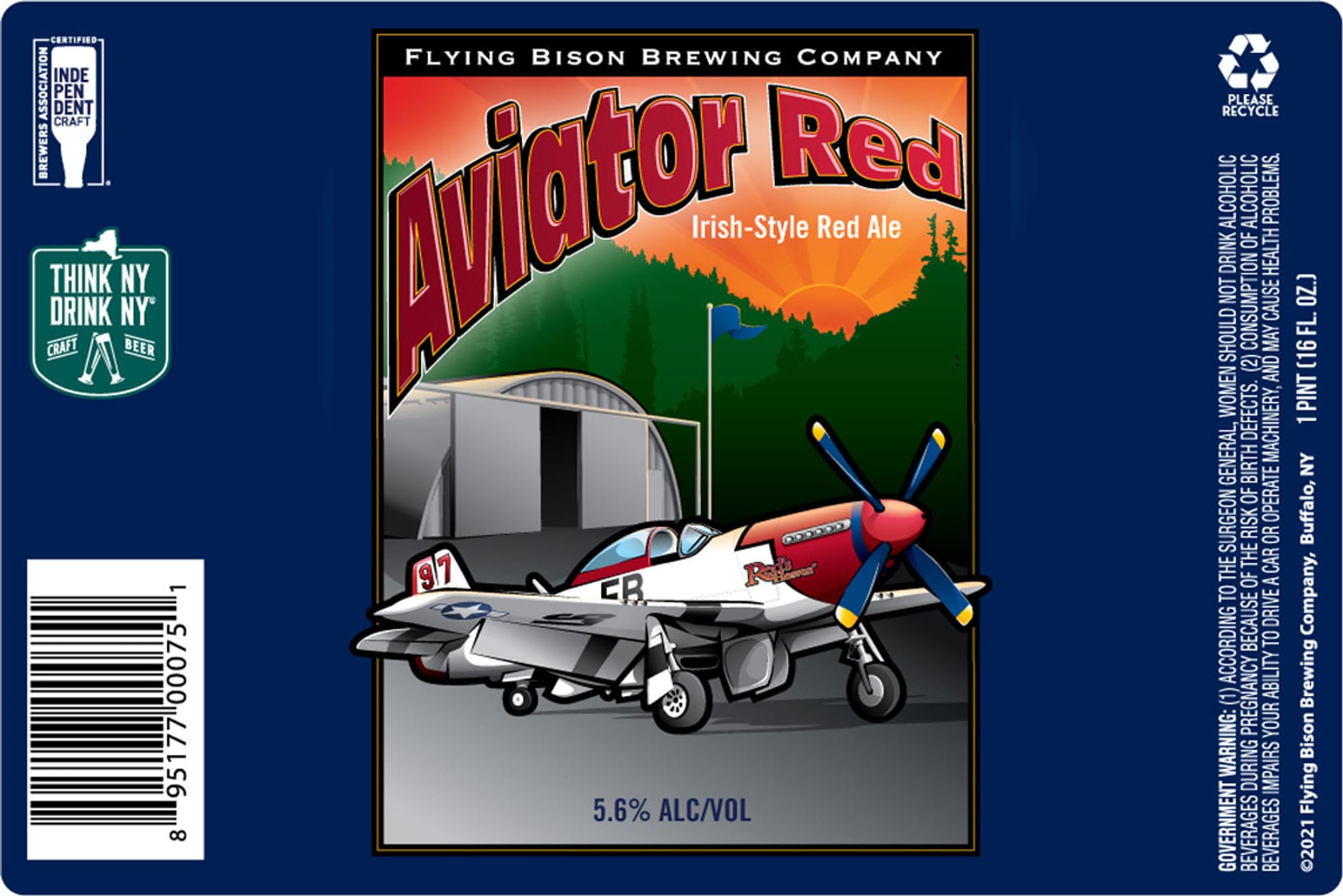 Aviator Red by Flying Bison Brewing Company - beer label