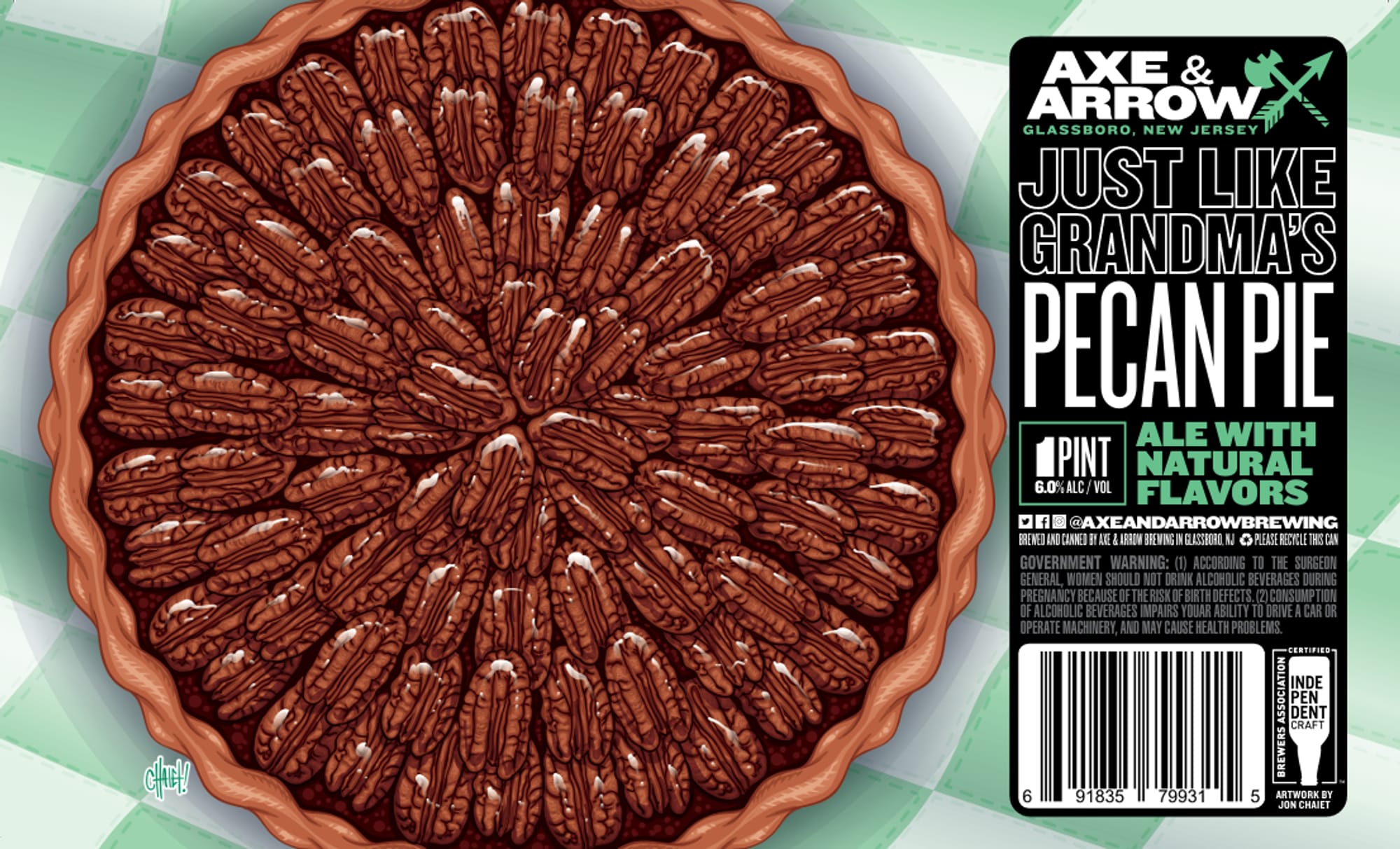 Just Like Grandma’s Pecan Pie by Axe & Arrow Brewing - beer label