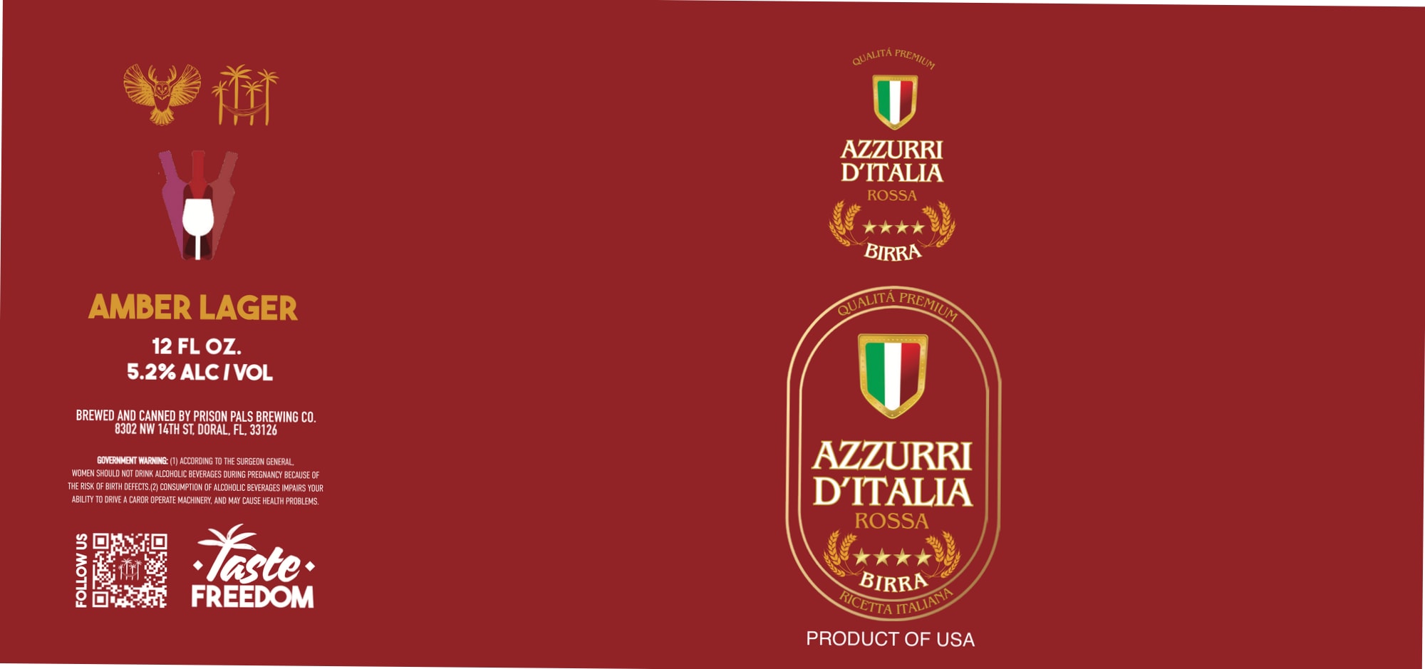 Azzurri D’Italia Rossa by Prison Pals Brewing Co. - beer label